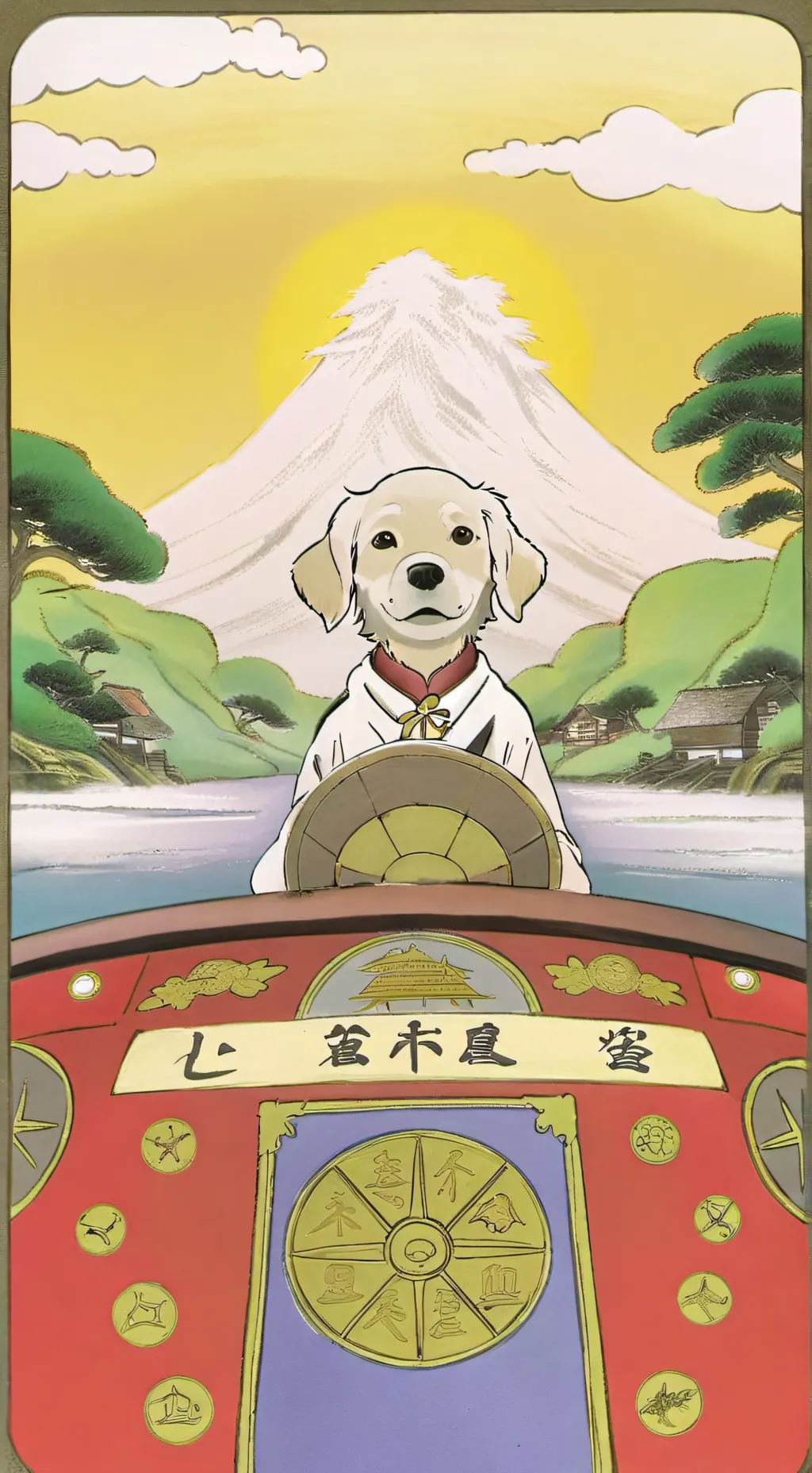 ai character: el perro dios.🦤👍 background