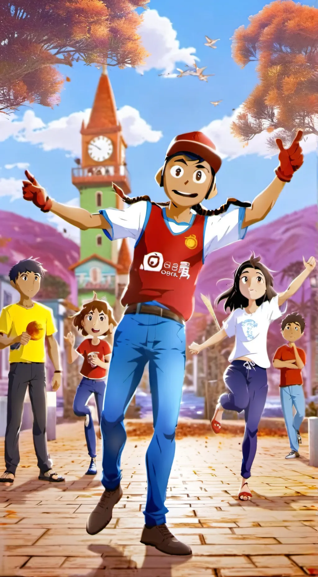 ai character: Puerto papel  background