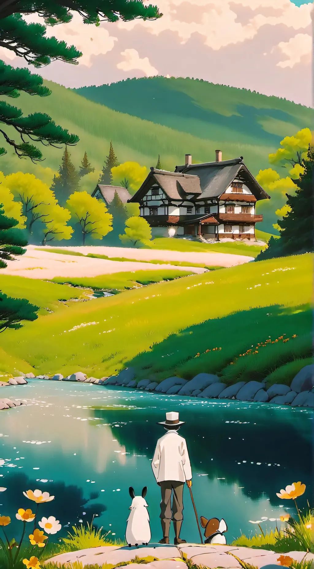 ai character: Brown camera Man  background