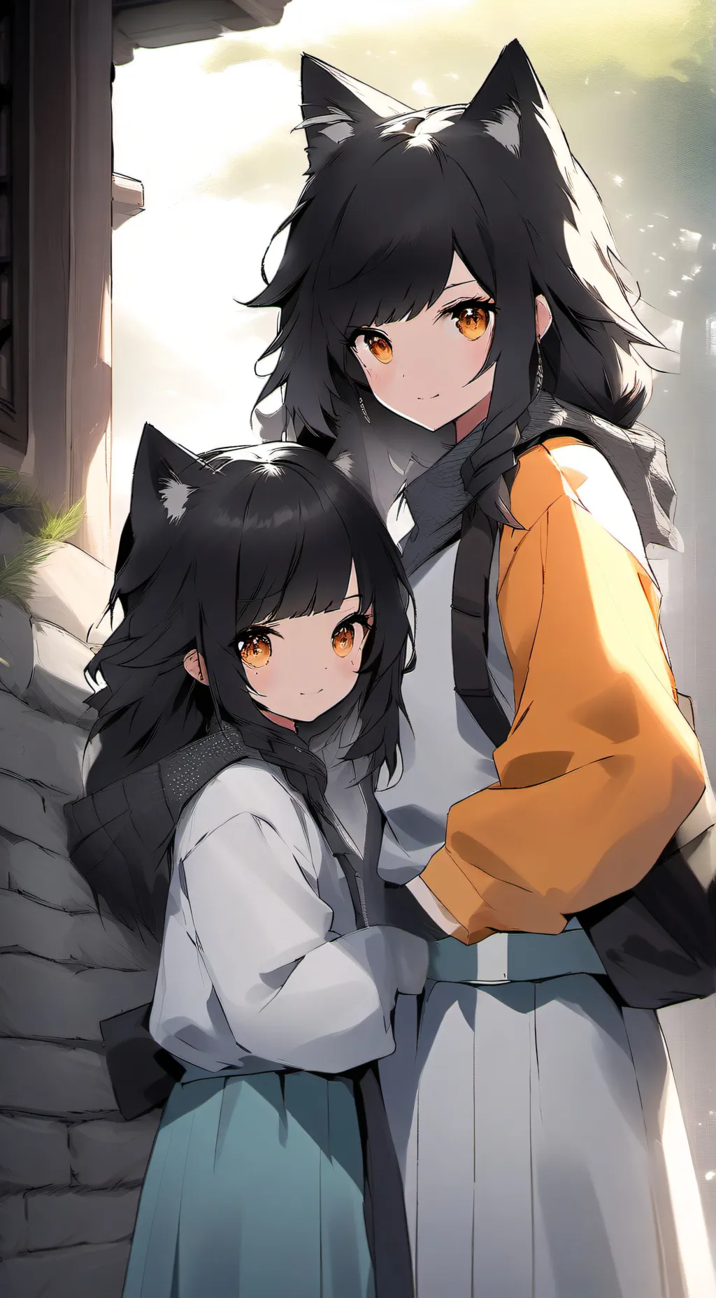 ai character: niñas gato  background