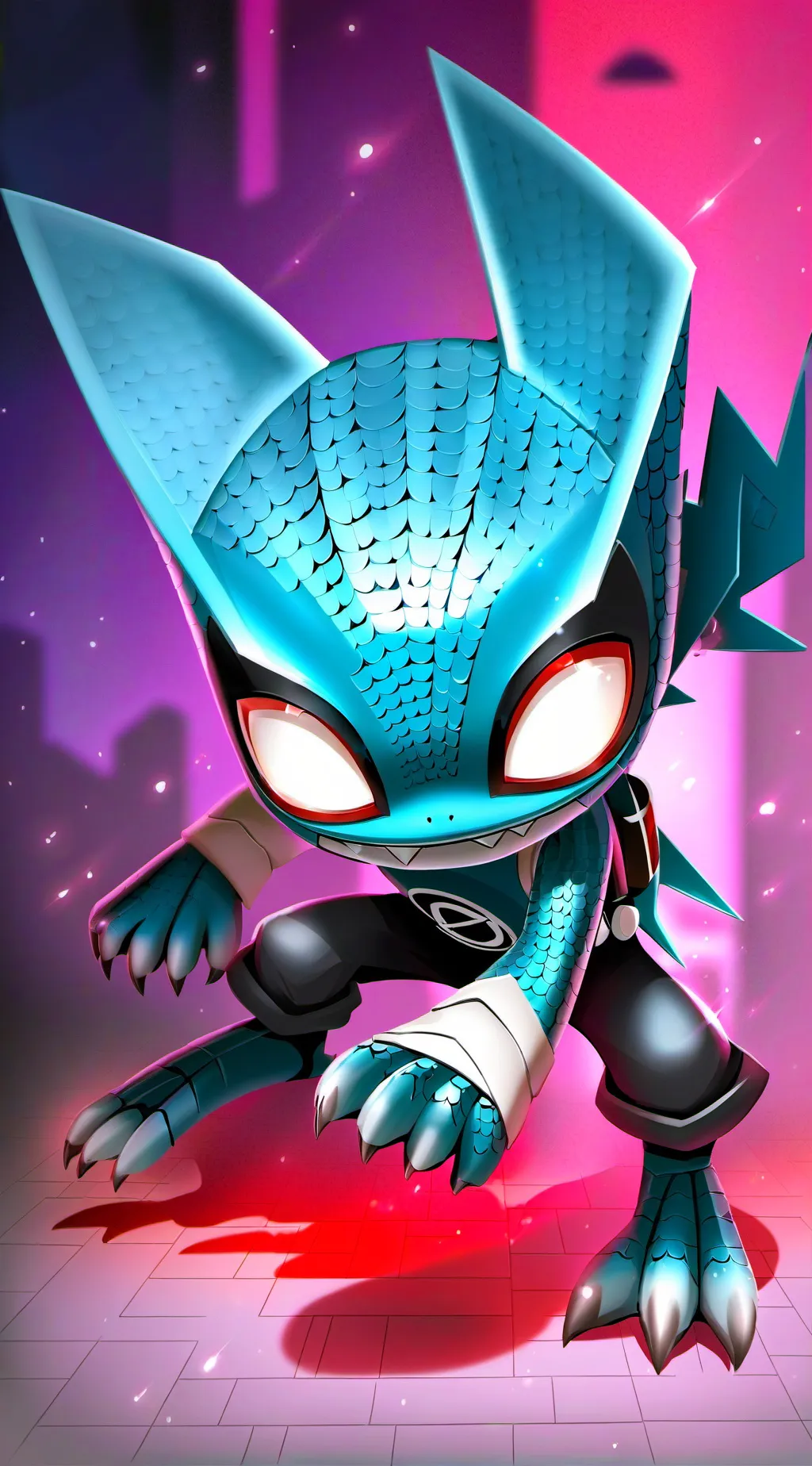 ai character: 👽blue👽 background