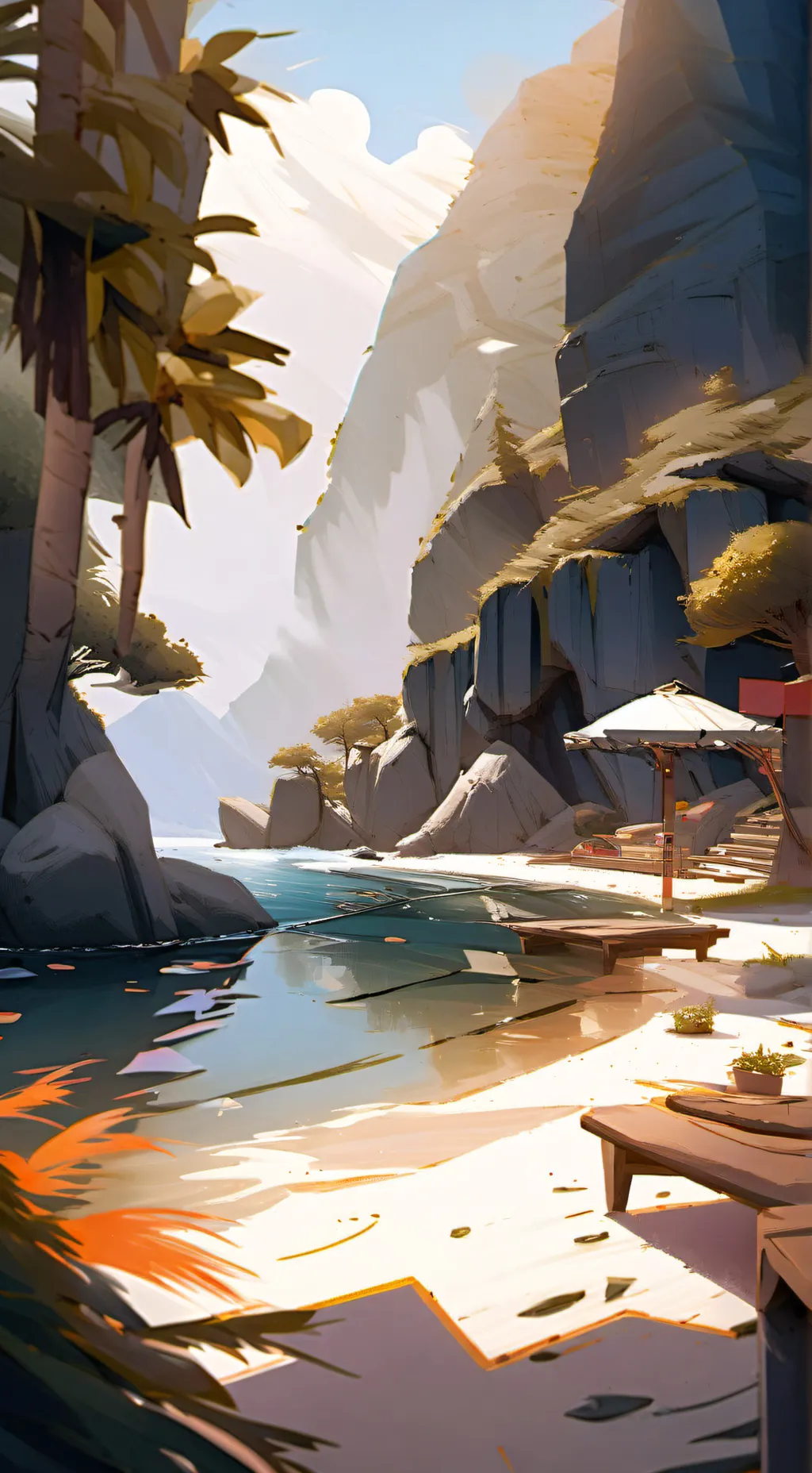 ai character: MHA EN LA PLAYA background