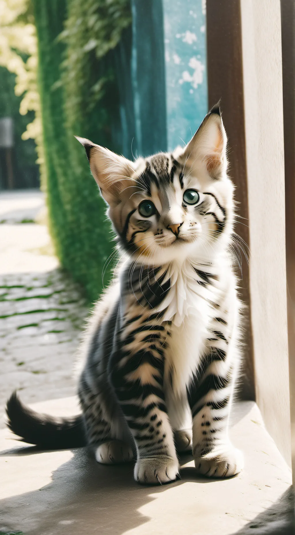 ai character: street kitten  background