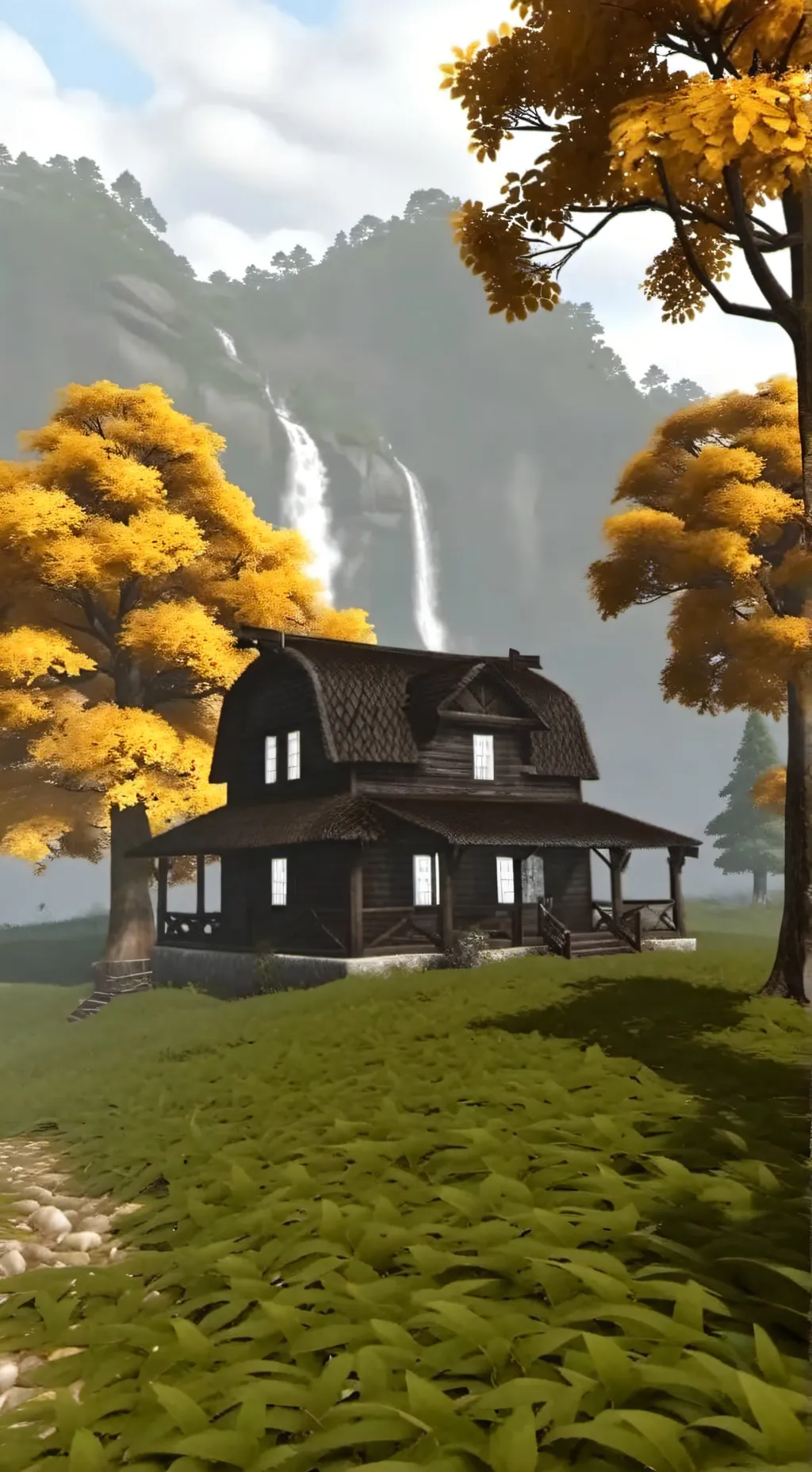 ai character: cabana 🌲🍂🛖 background