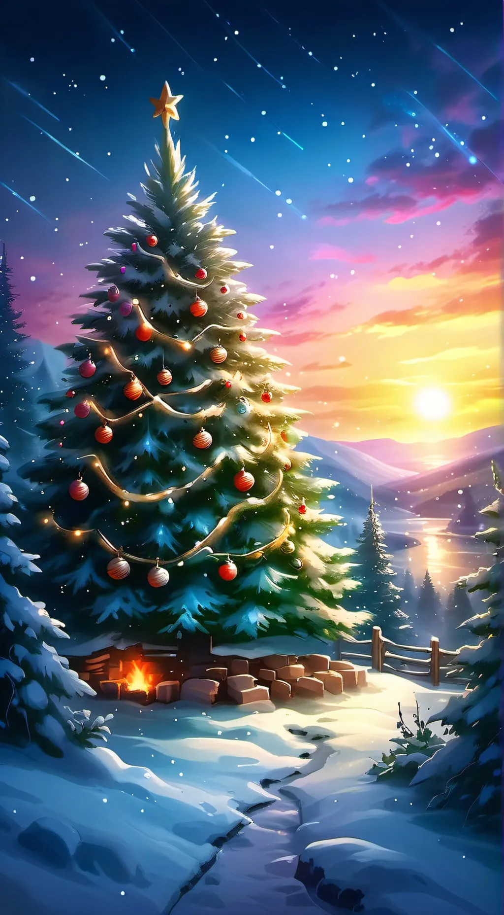 ai character: DSMP Christmas background