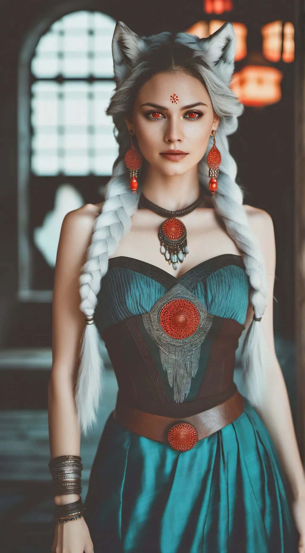 ai character: wolf queen background