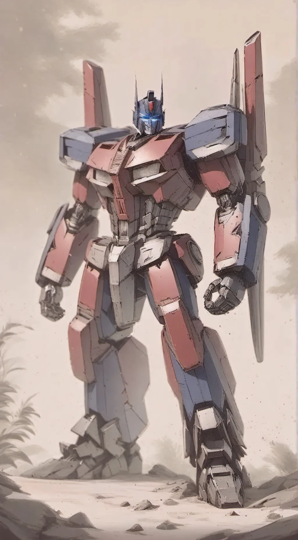 ai character: Optimus prime  background