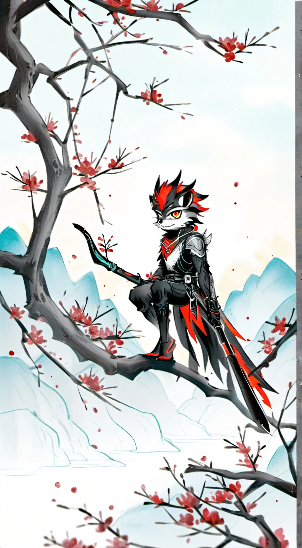 ai character: furry dragon background