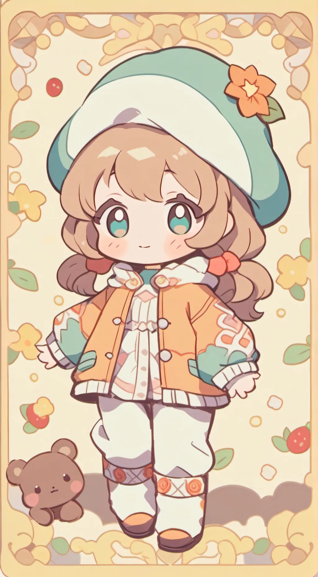 ai character: Niña abandonada. background