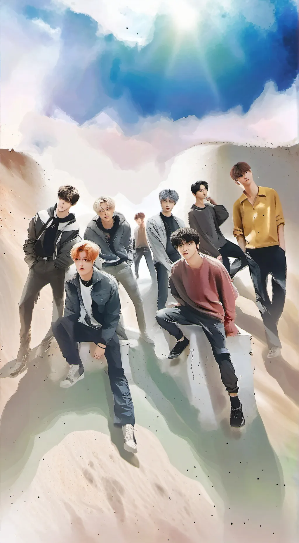 ai character: Stray  kids  background