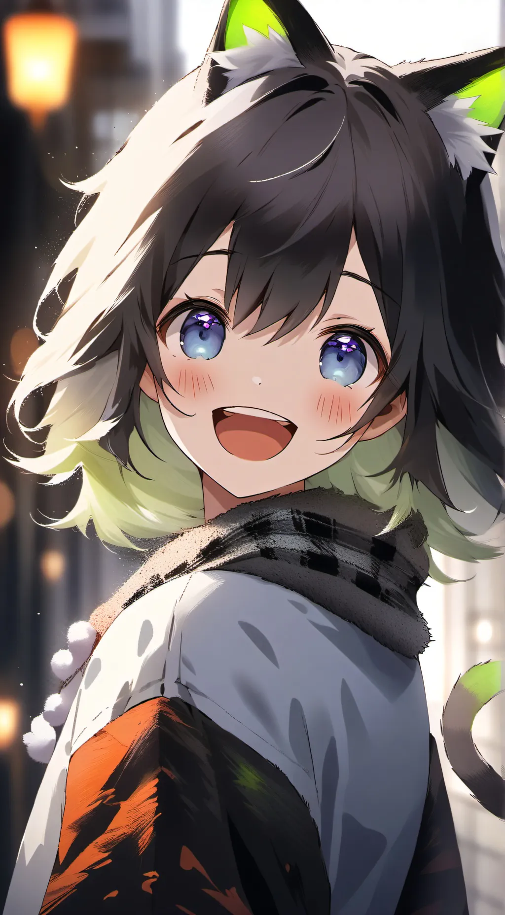 ai character: Chameleon Cat Furry background