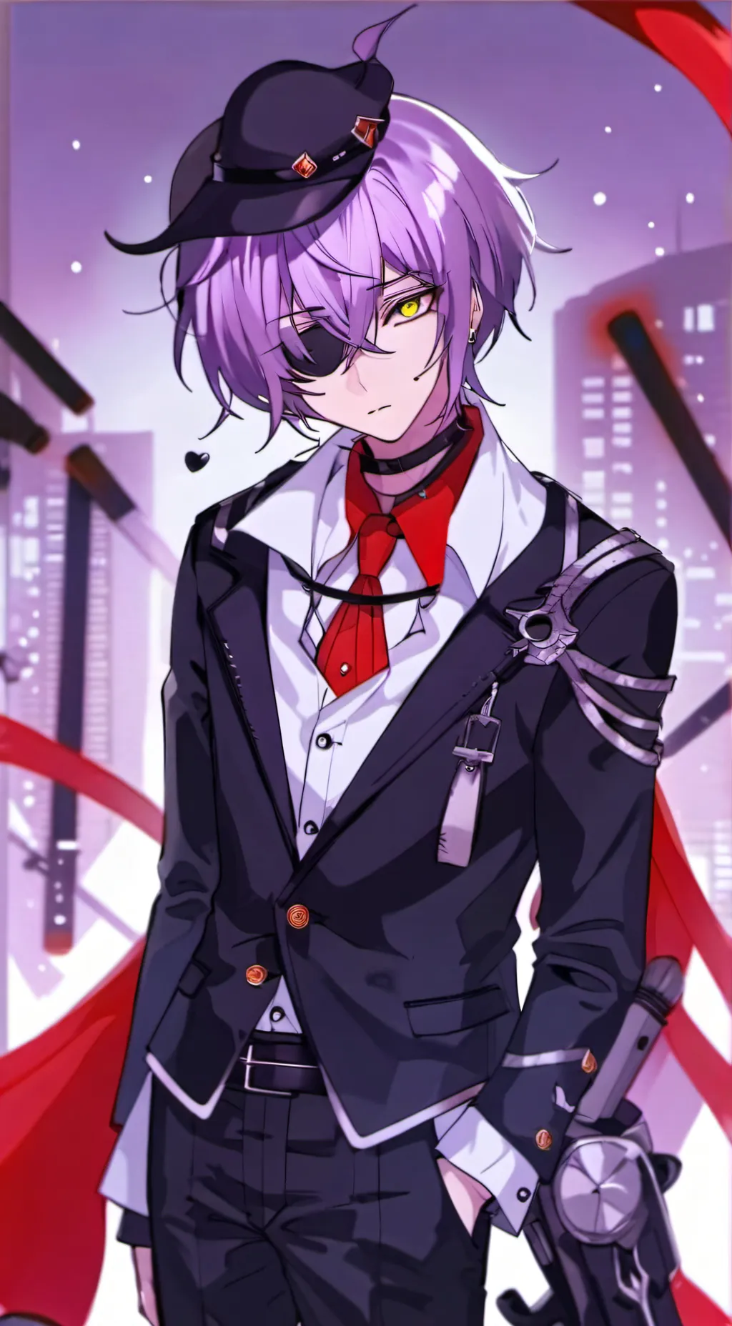 ai character: Luke🖤💜 background