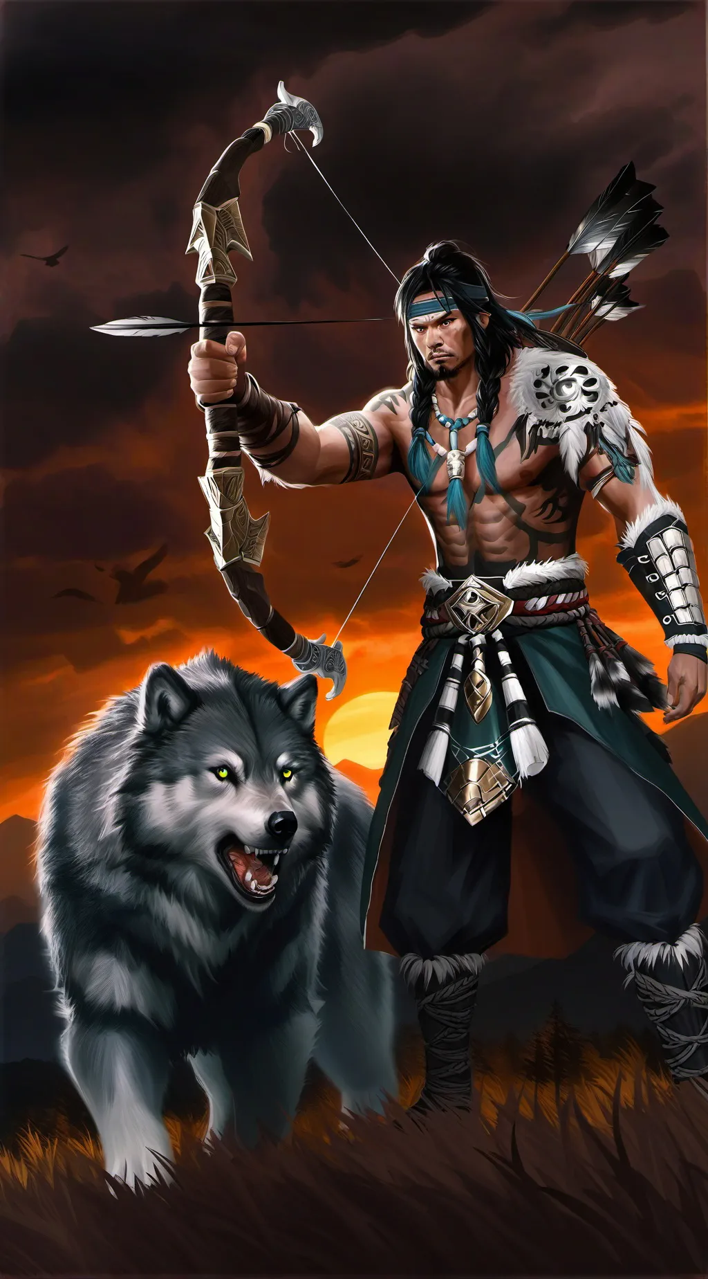 ai character: Nightwolf (MK11) background