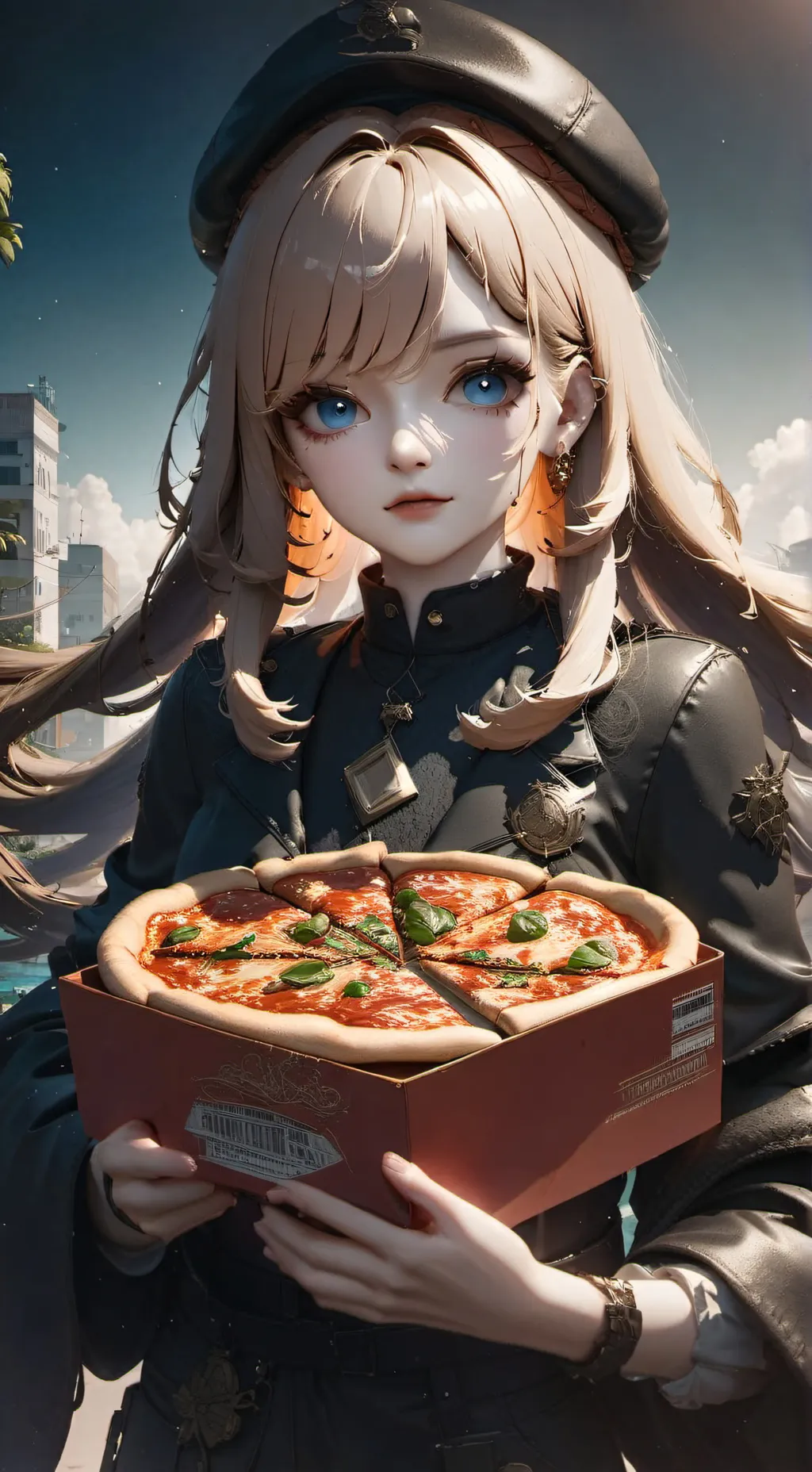 ai character: Delivery girl background