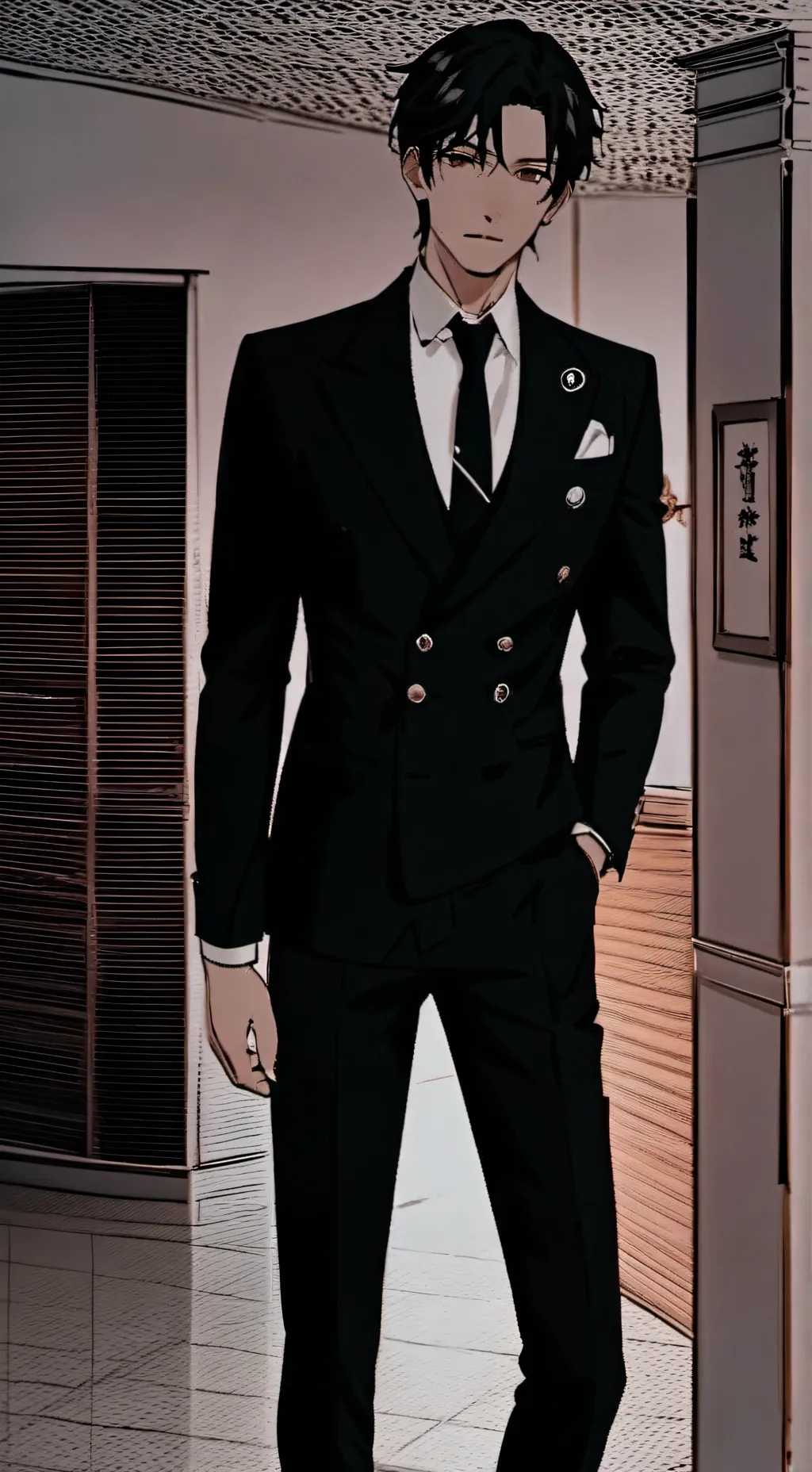 ai character: The Enigmatic Suit background