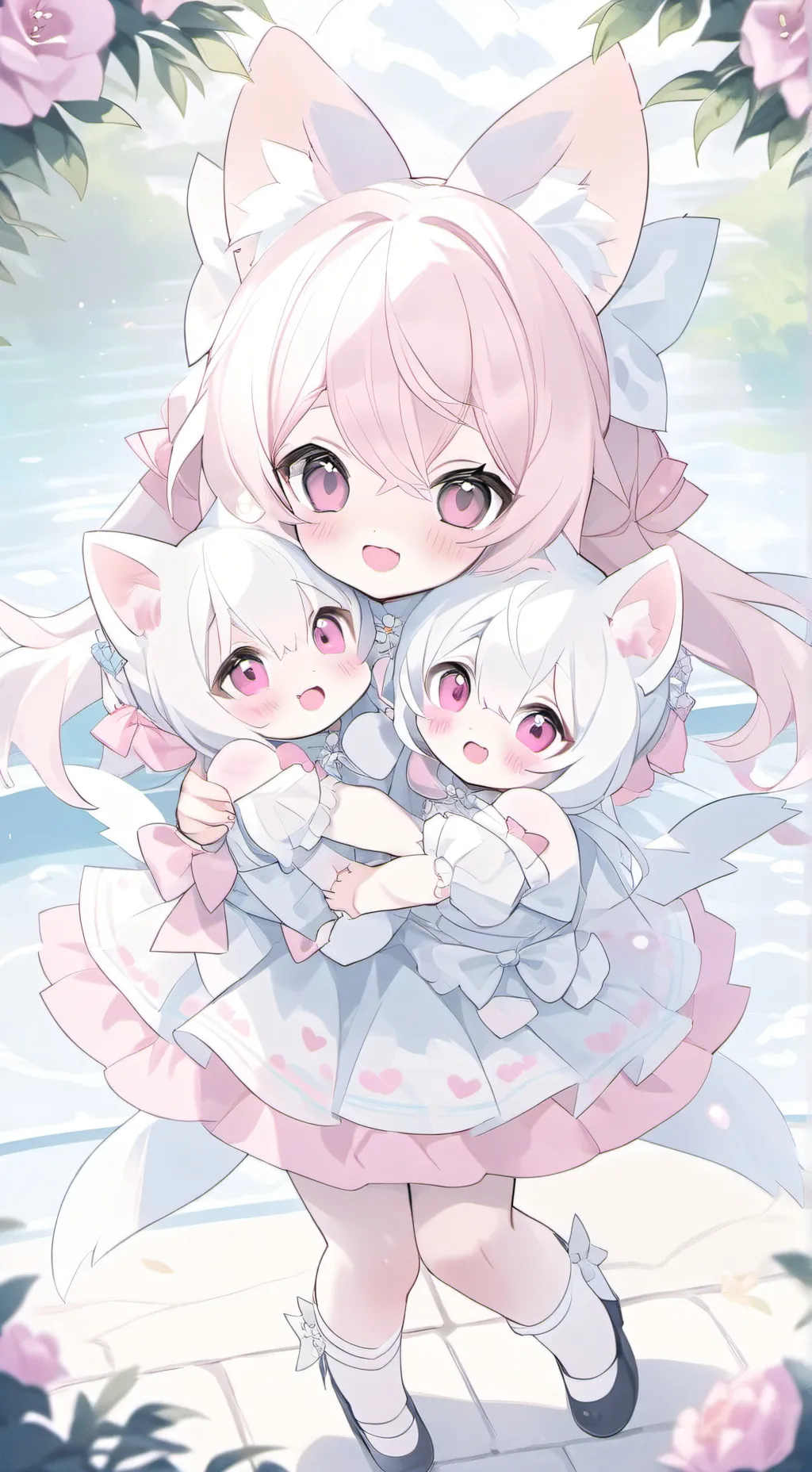 ai character: 🩷Ellie🩷🤍Ella🤍🎀Emy🎀 background