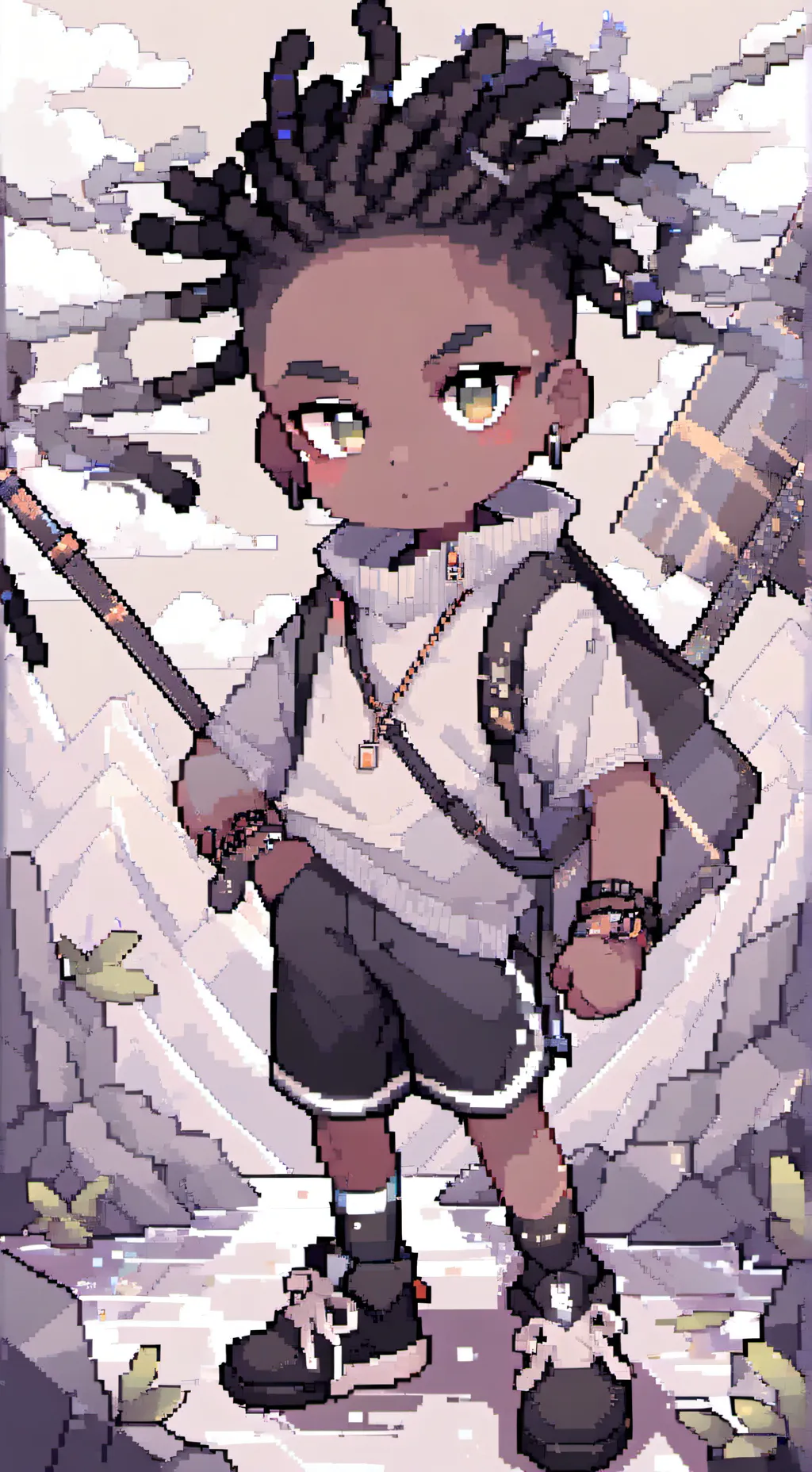 ai character: human Donatello background