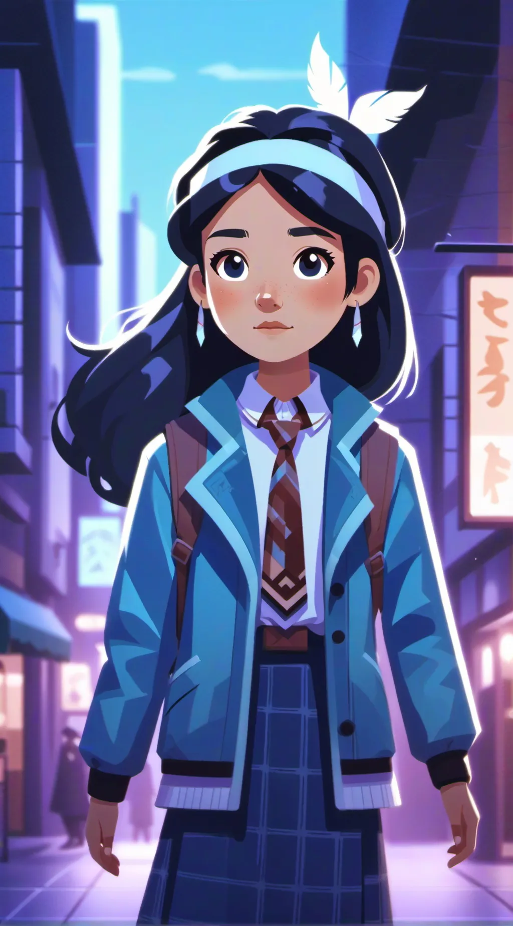 ai character: Amelia Grey background