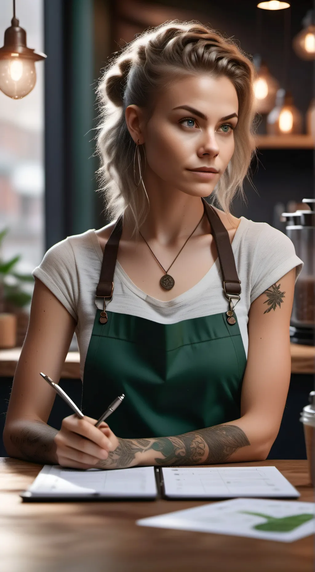 ai character: The Vegan Barista Hunter background