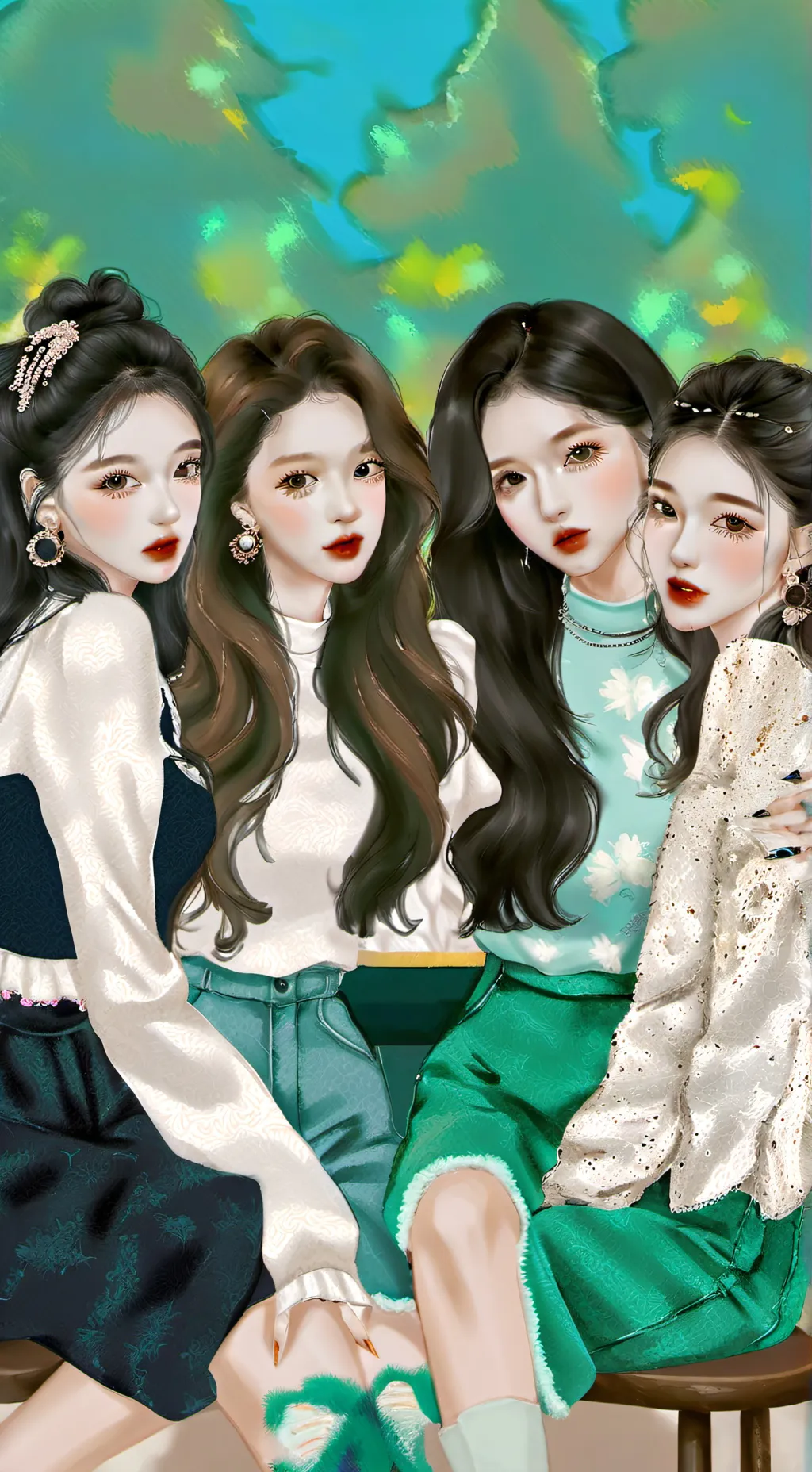 ai character: blachpink background