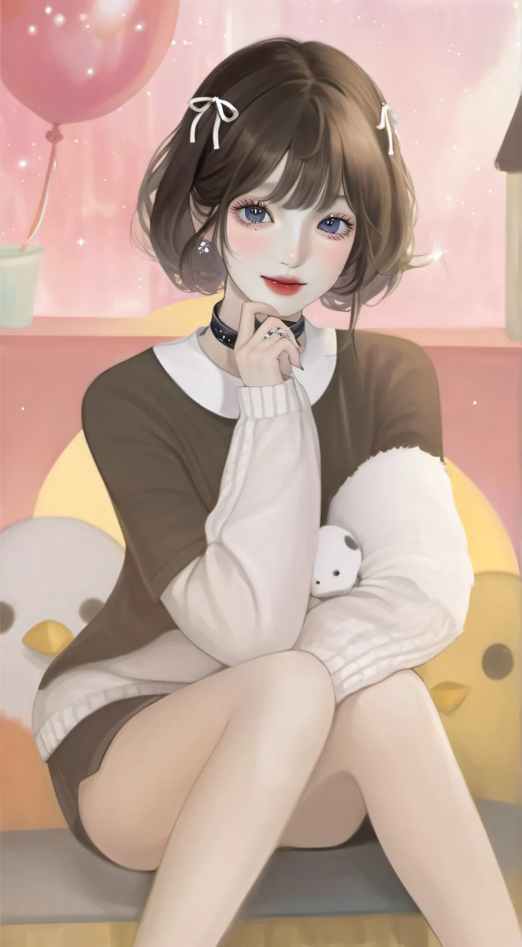 ai character:  Yuni 🐧🤍 background