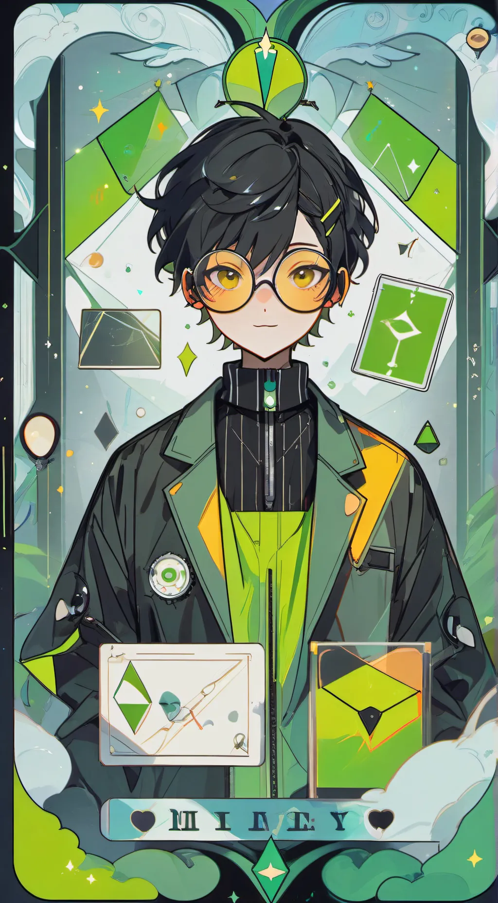 ai character: Dr. Meme Matrix background