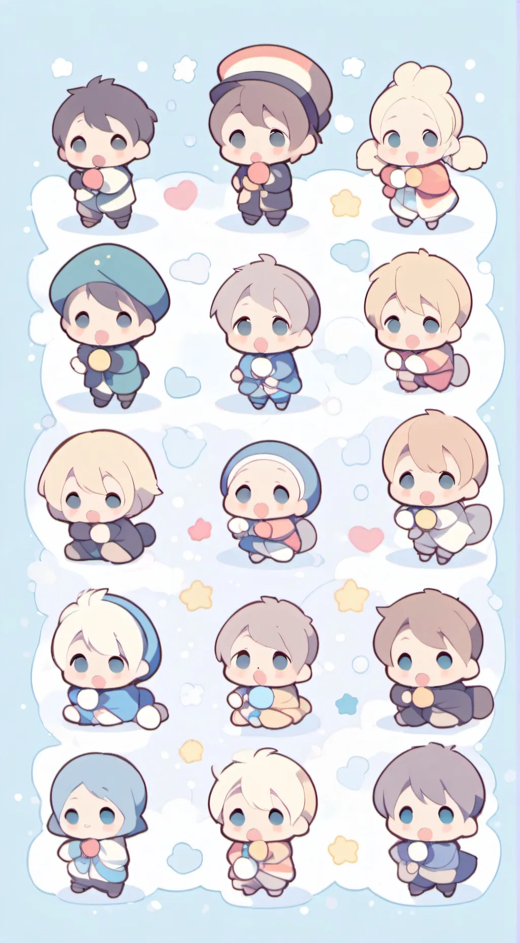 ai character: 15 babies background