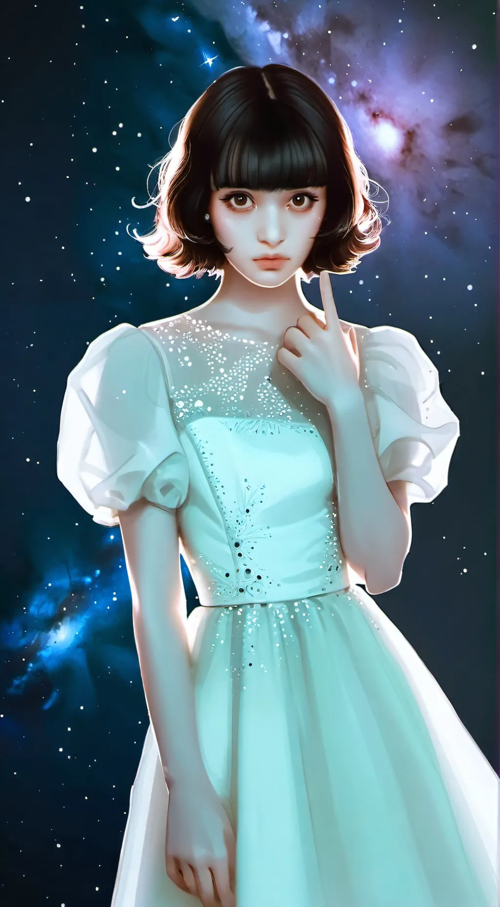 ai character: Starry background