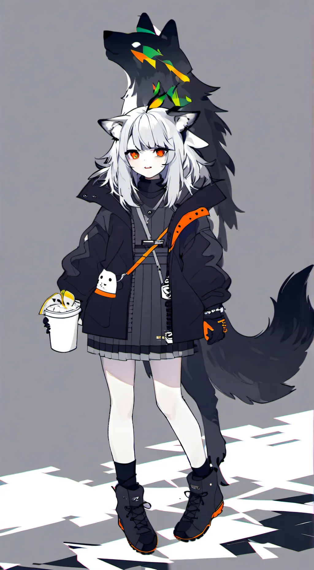 ai character: silver background