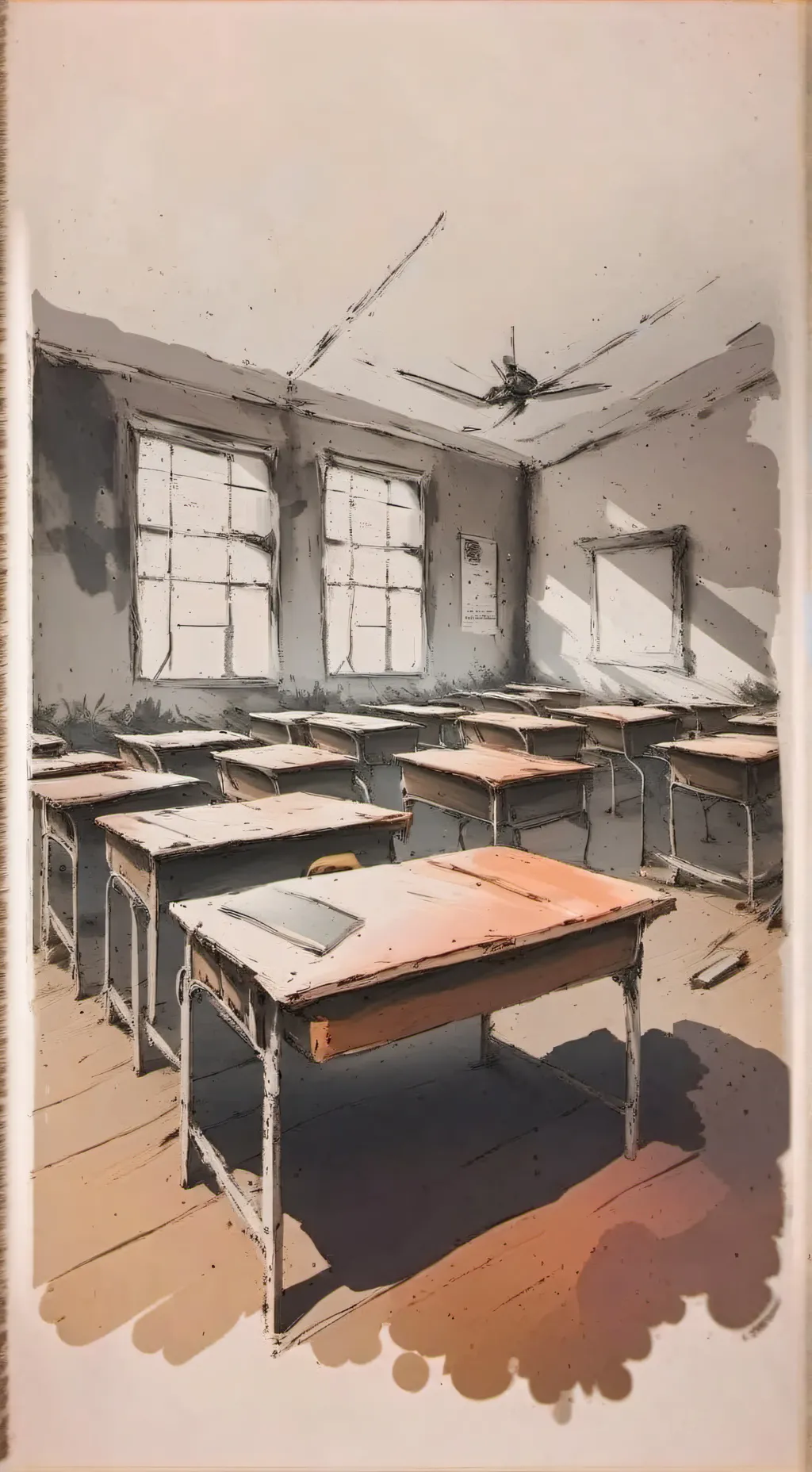 ai character: Sprunki school  background