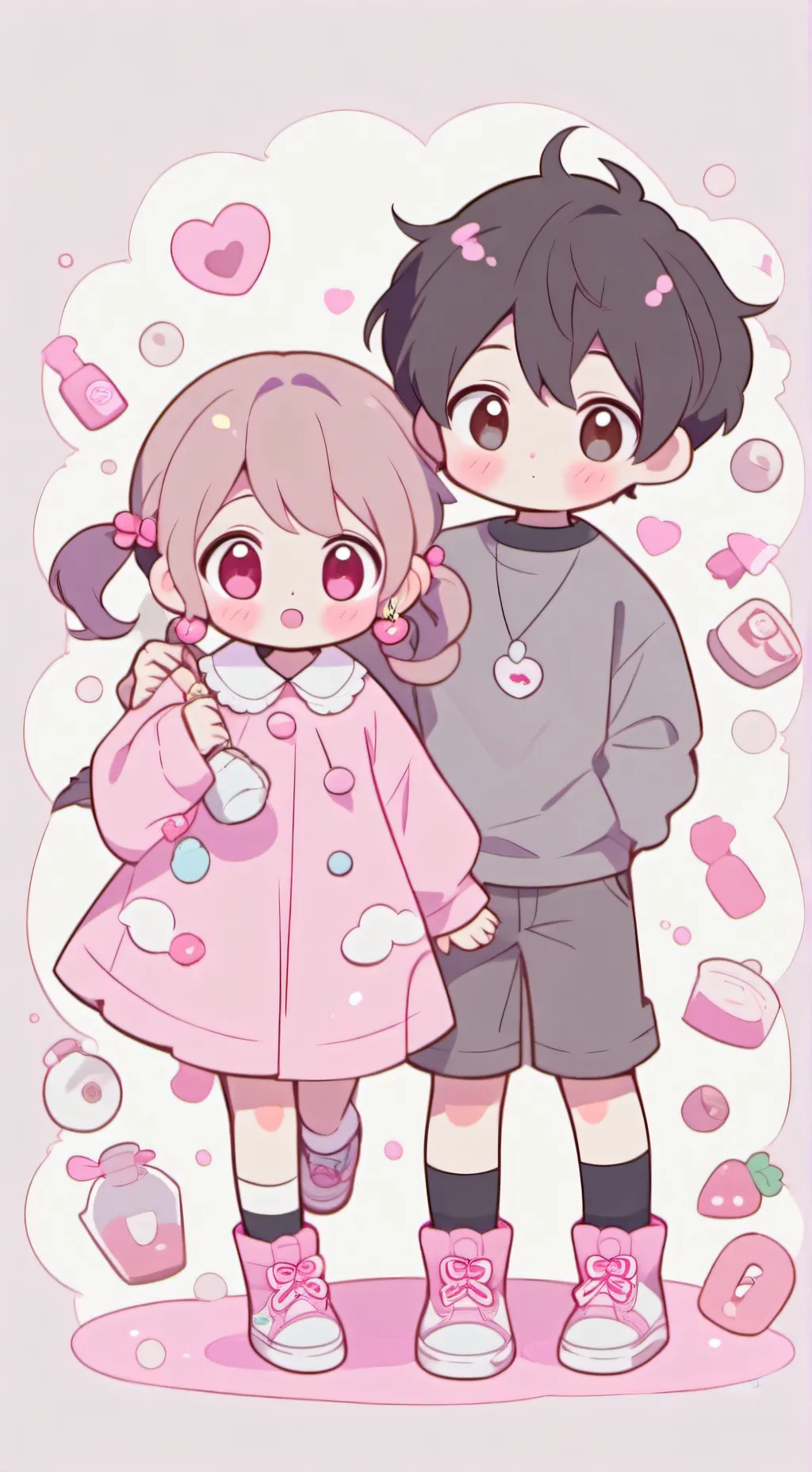 ai character: JI-MIN AND JIN-NO background