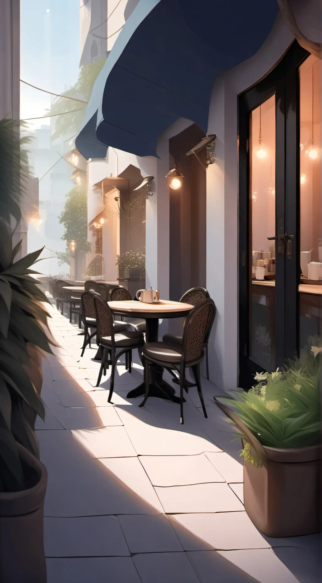 ai character: the hybrid cafe background