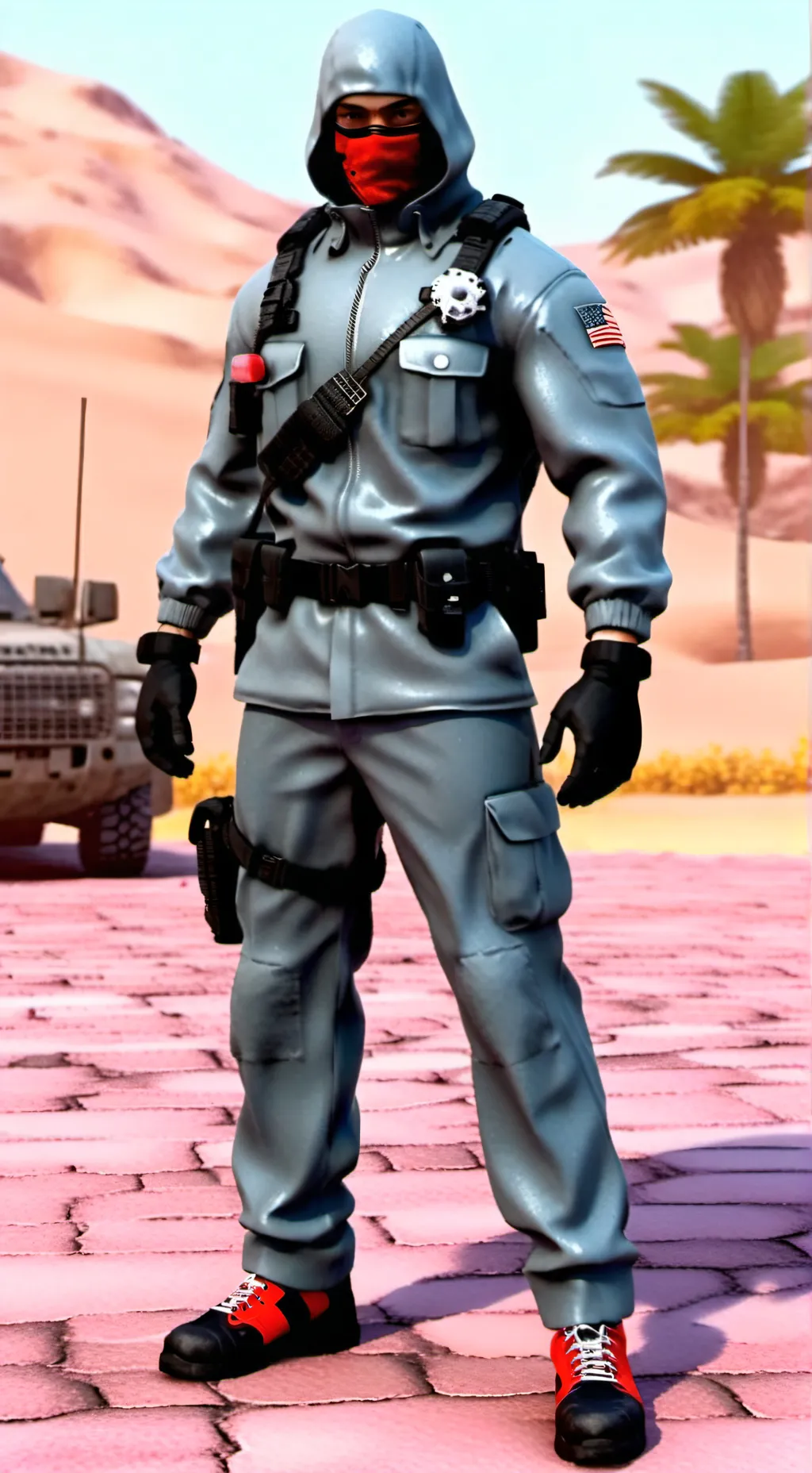 ai character: soldado y la furry background