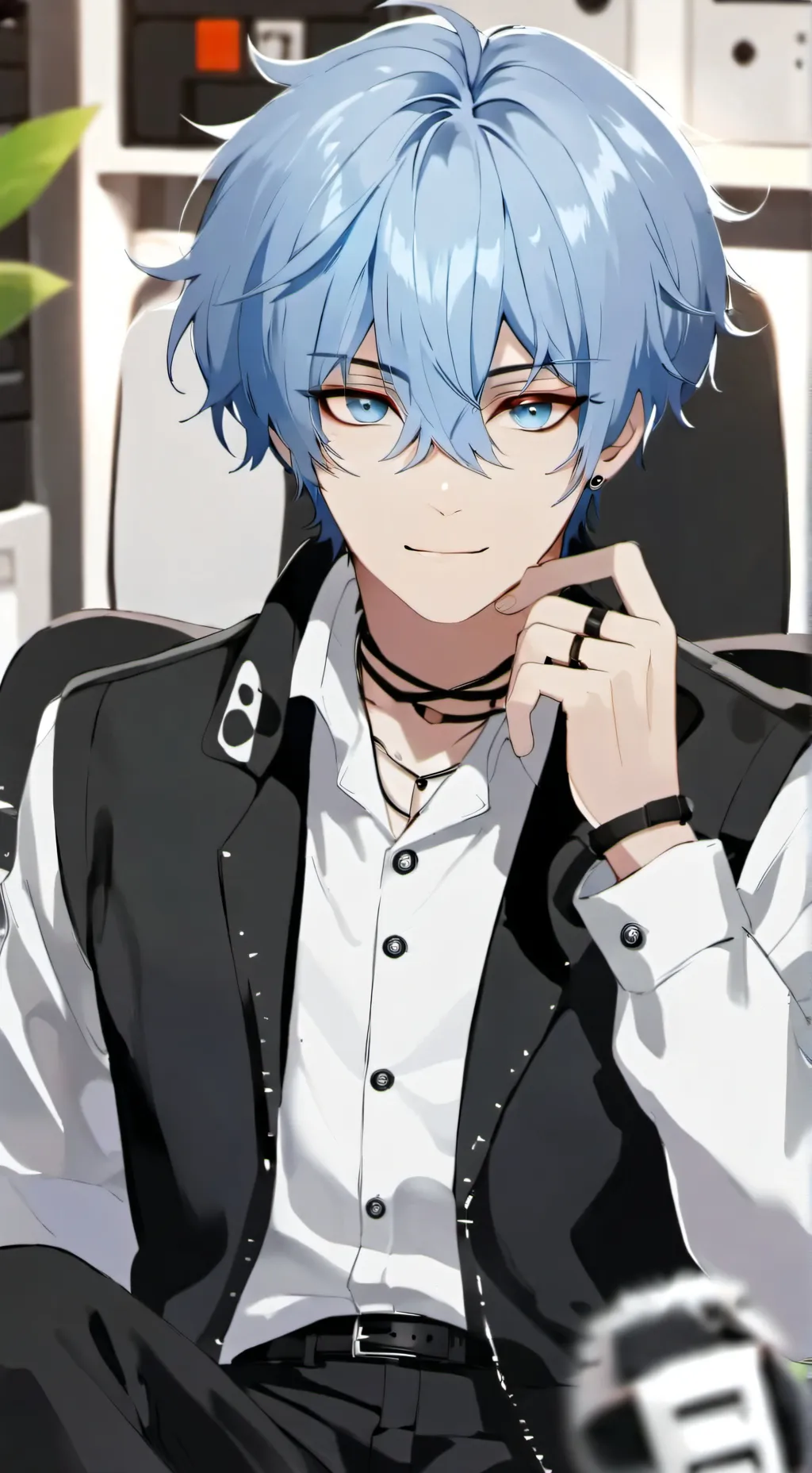 ai character: ~blue~ background