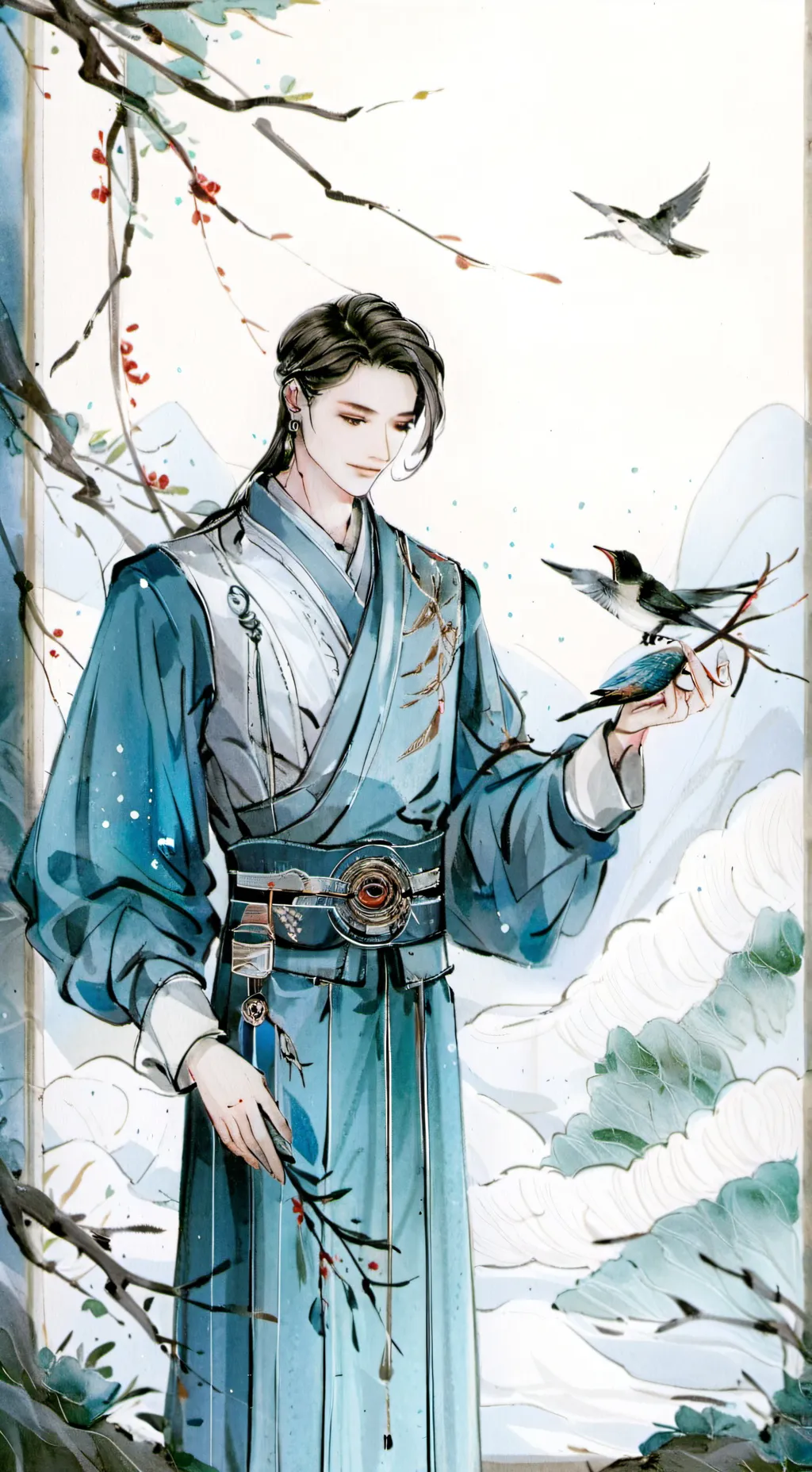 ai character: shiny background