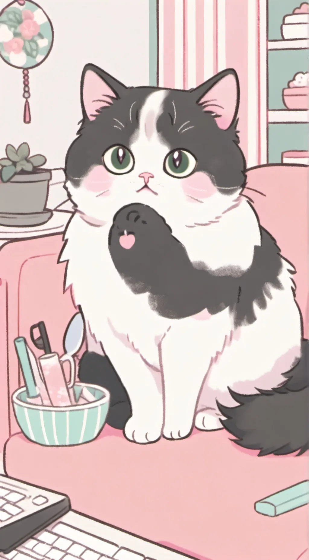 ai character: a cute lil kitten background