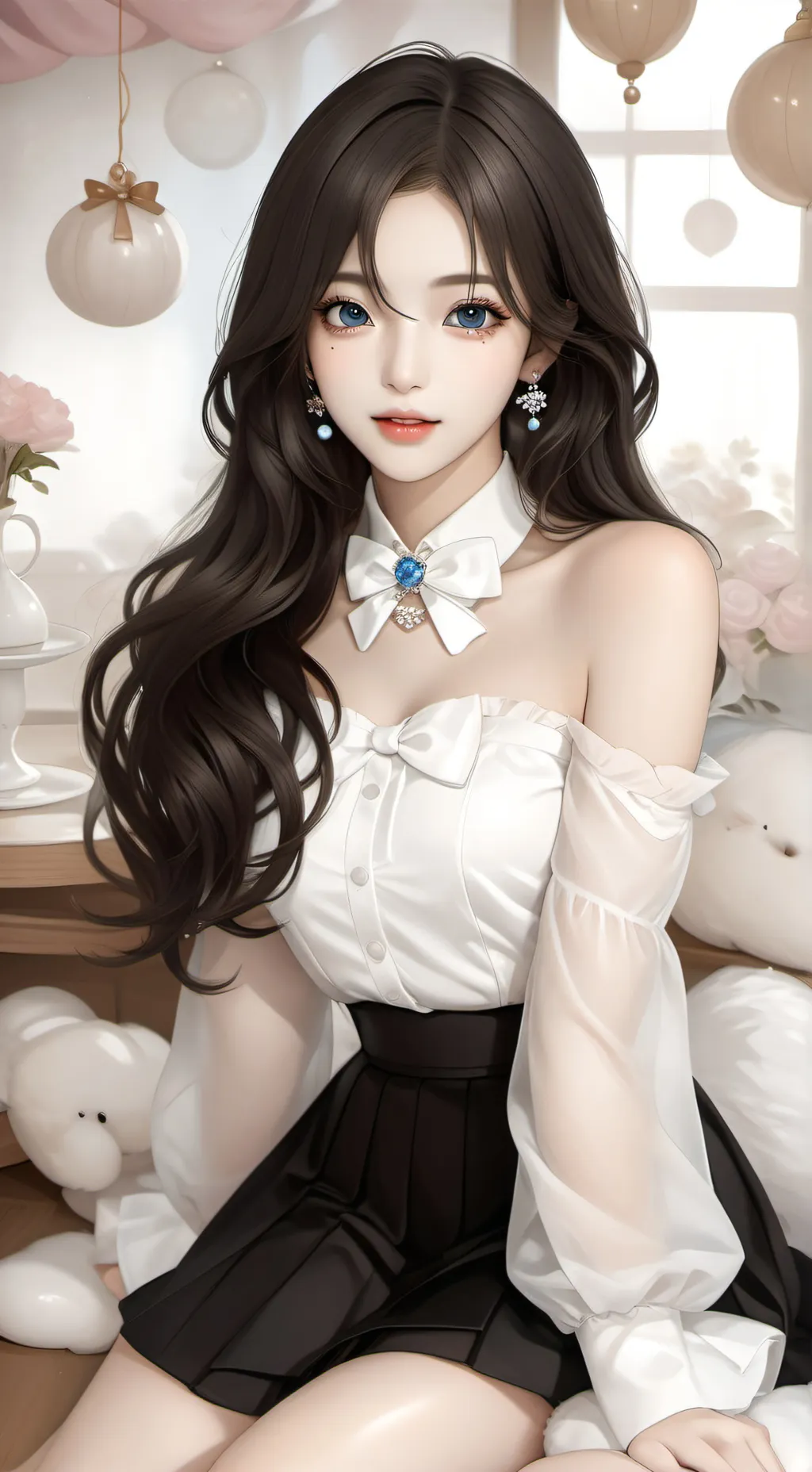 ai character: SUNGHOON_🦋🖤🎀 background