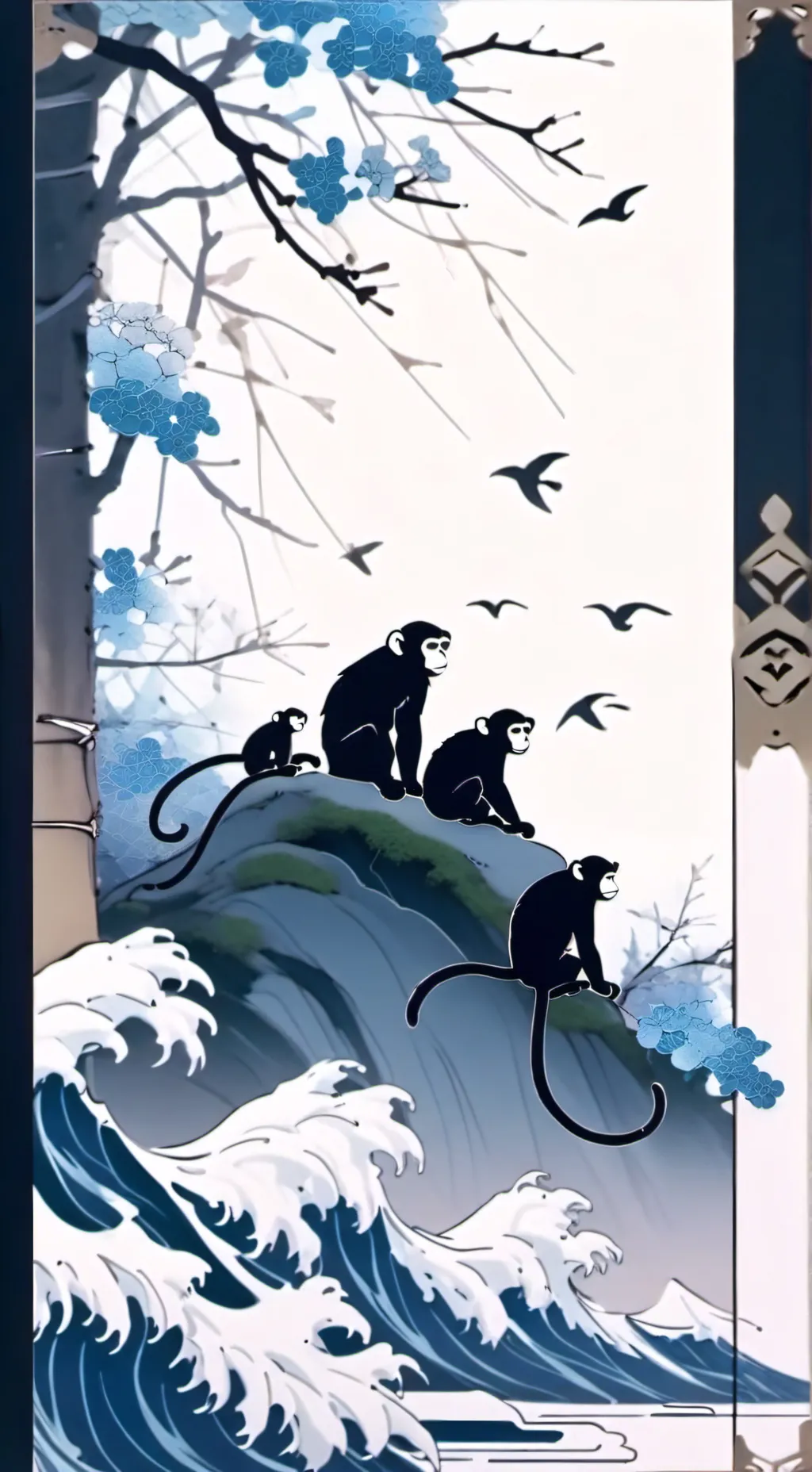 ai character: The age of monkey background