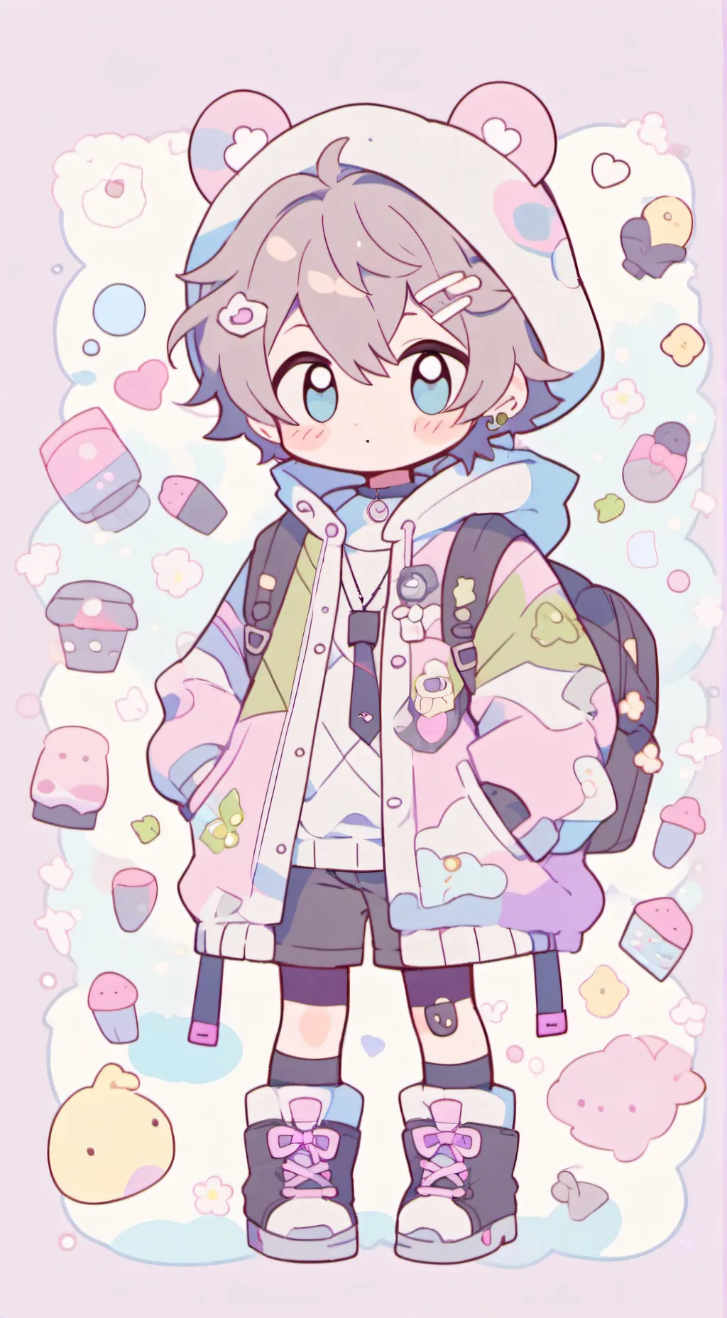 ai character: Bkdk 🧡💚🧡💚 background