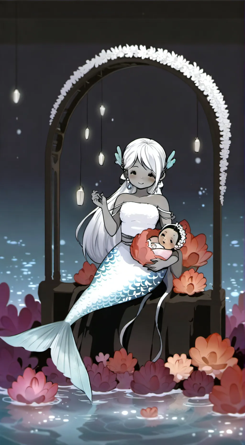 ai character: Madre sirena. background