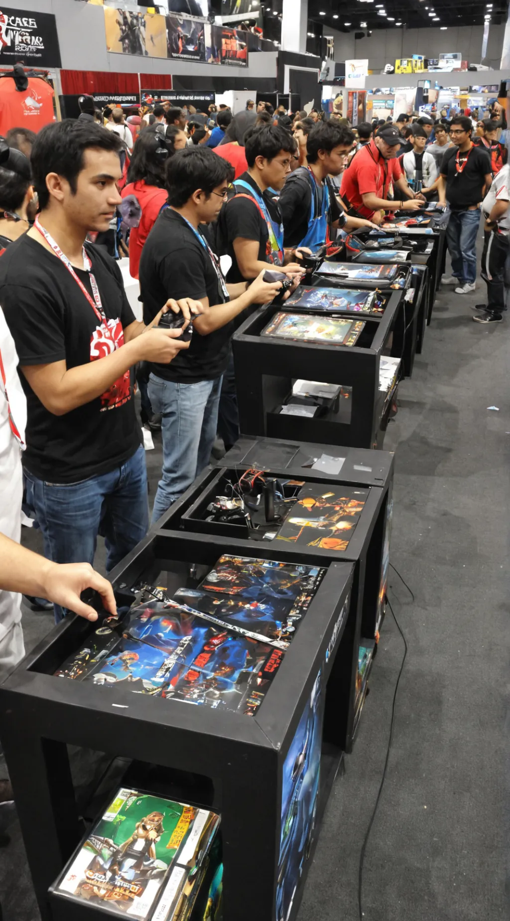 ai character: videogame expo background