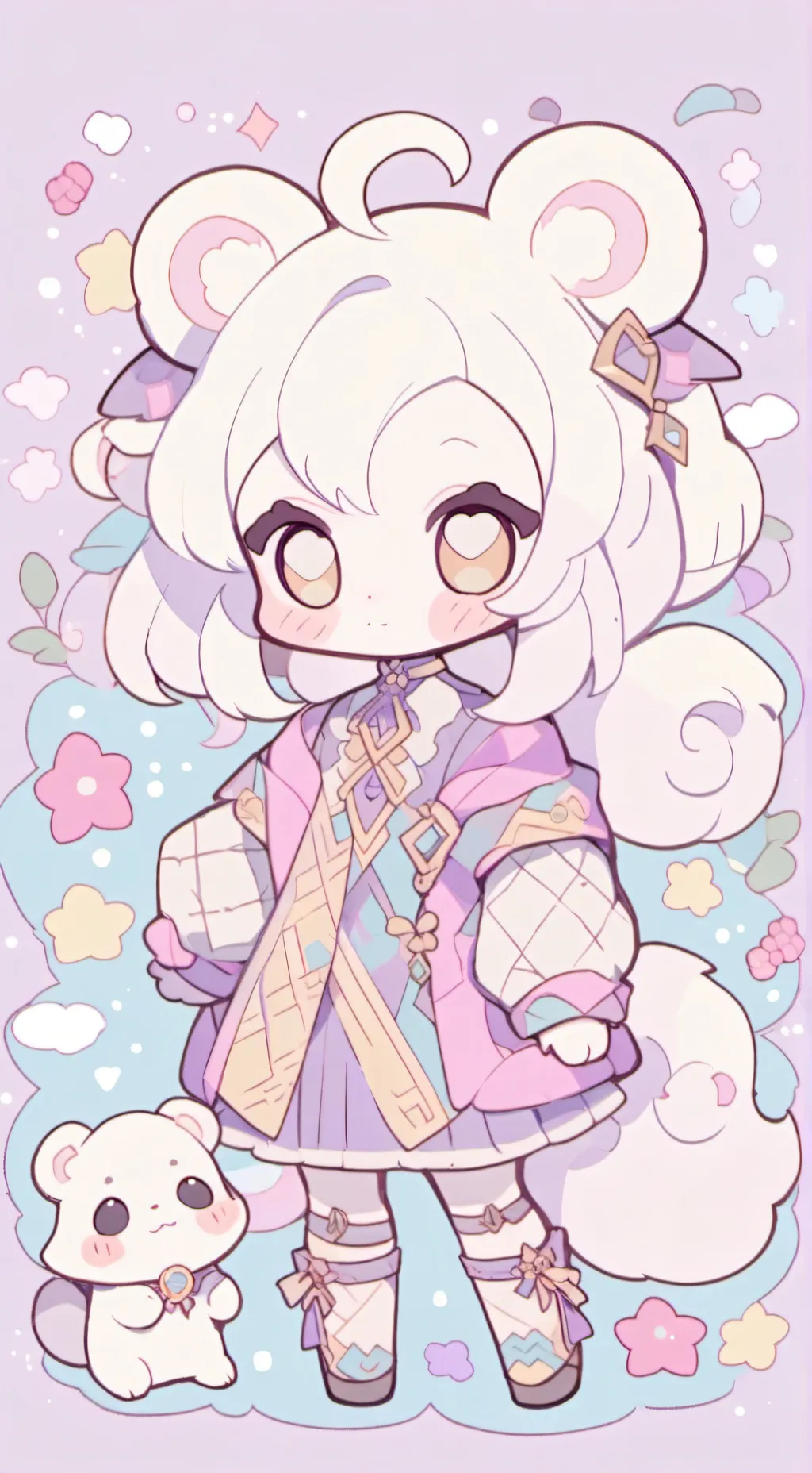 ai character: boule de neige  background