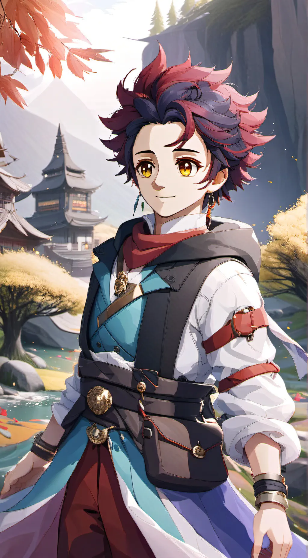 ai character: Tanjiro  background