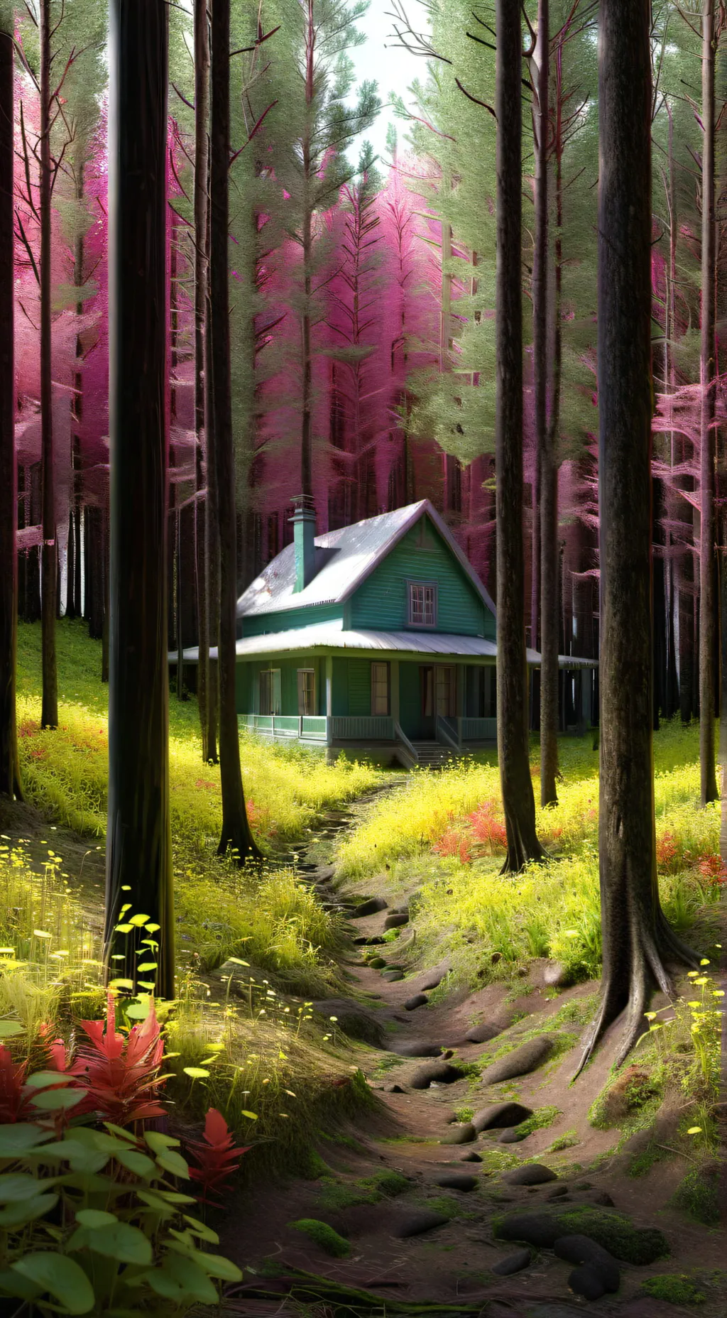 ai character: magic forest background