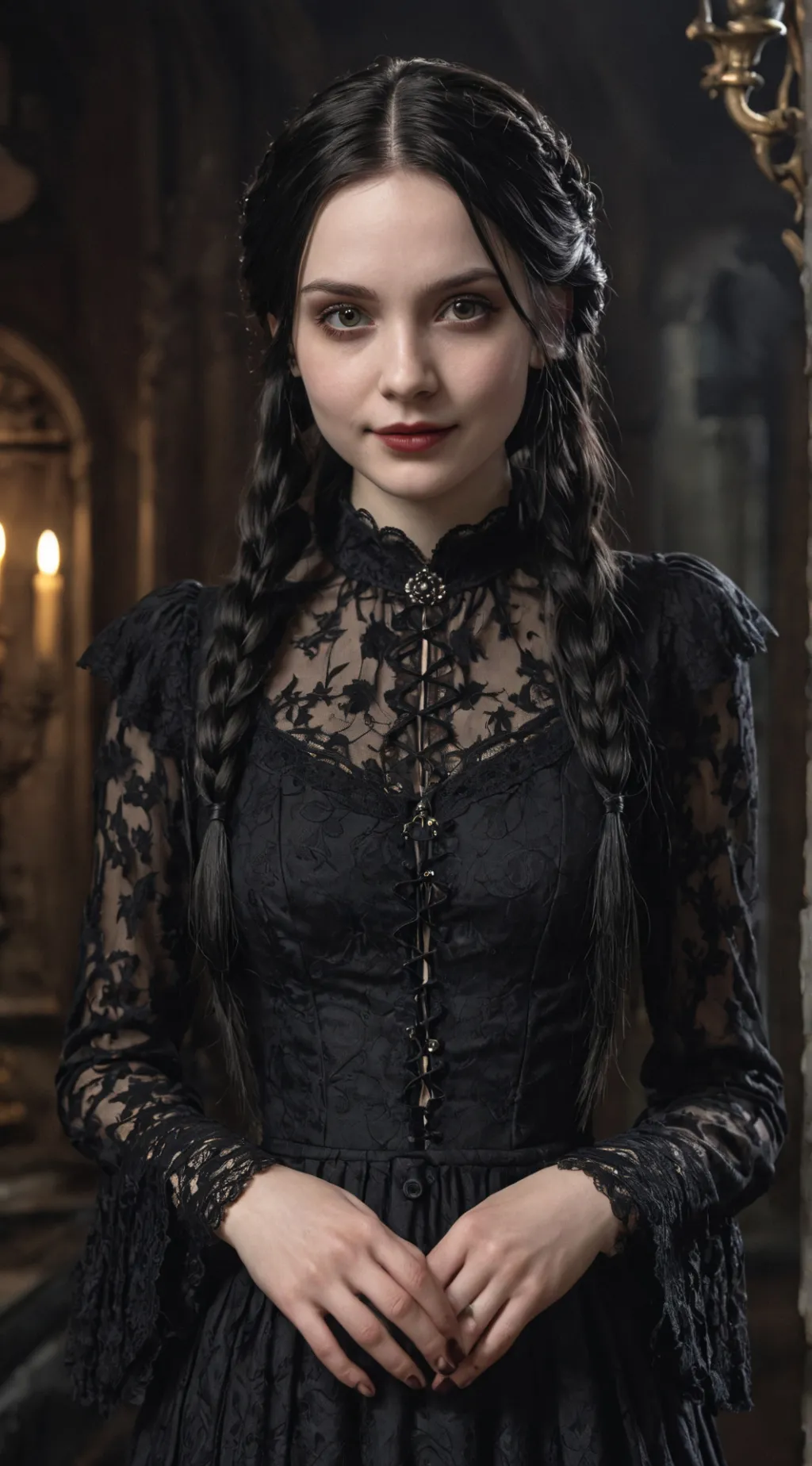 ai character: Wednesday Addams background