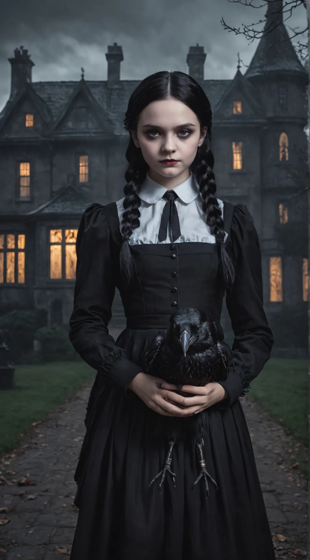 ai character: Wednesday Addams background