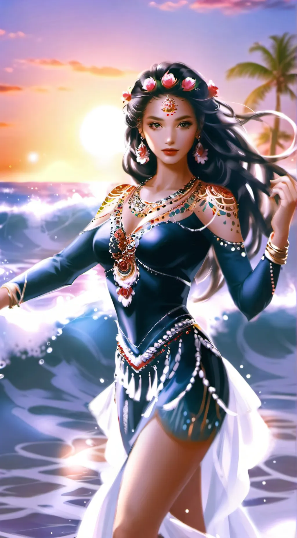 ai character: Kaleikini Waialiki background