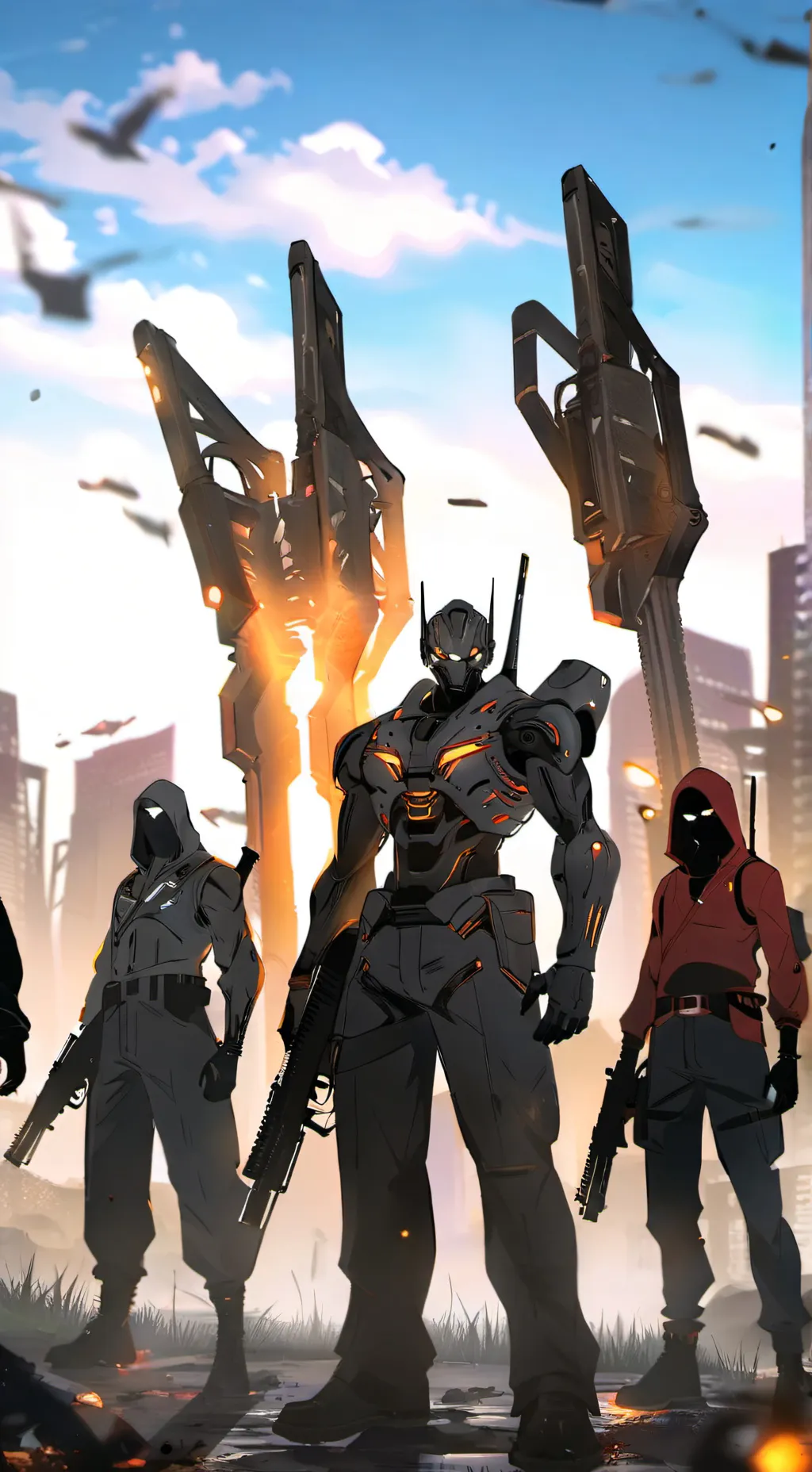 ai character: TRANSFORMERS X KNY background