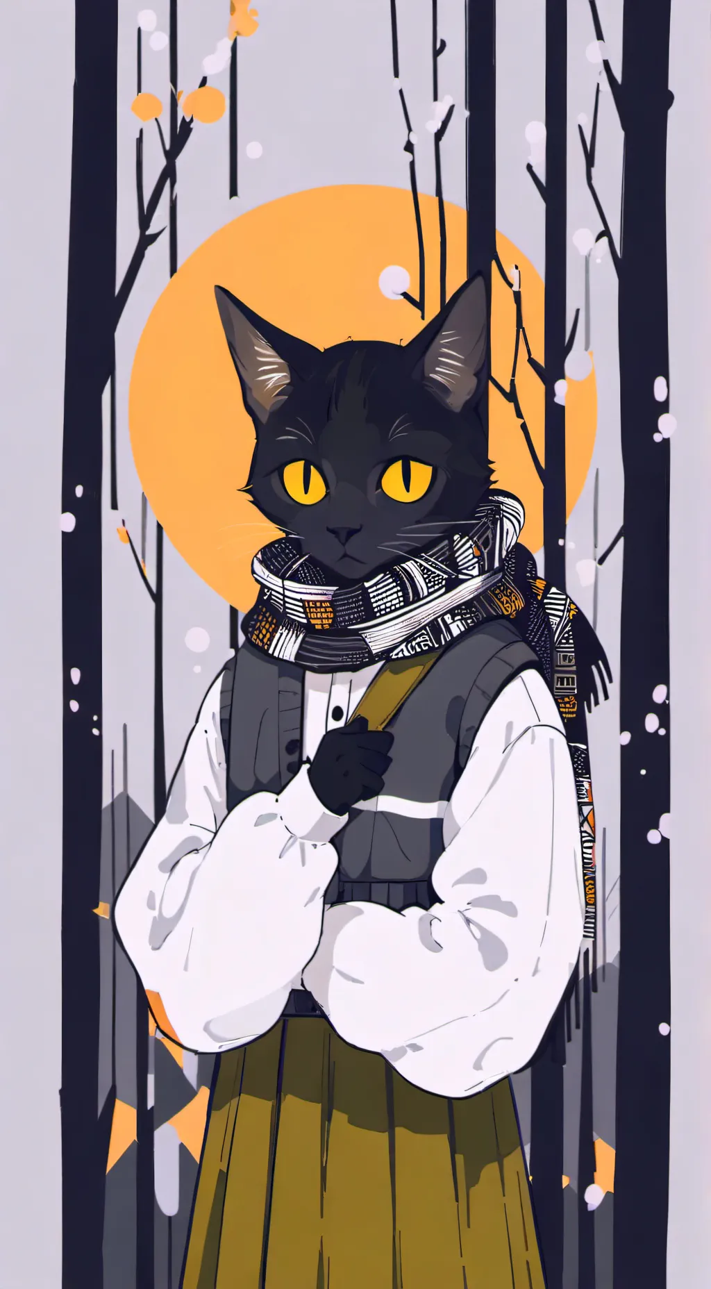 ai character: Chill cat background
