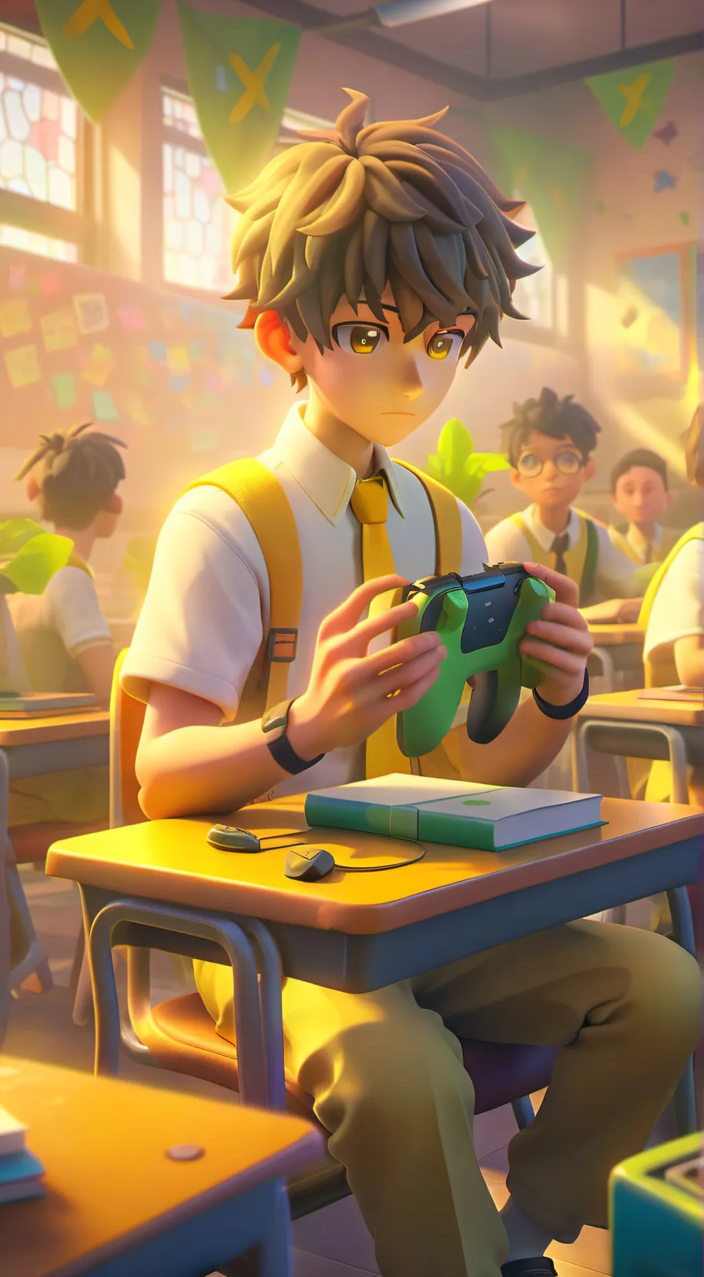 ai character: High school quest background